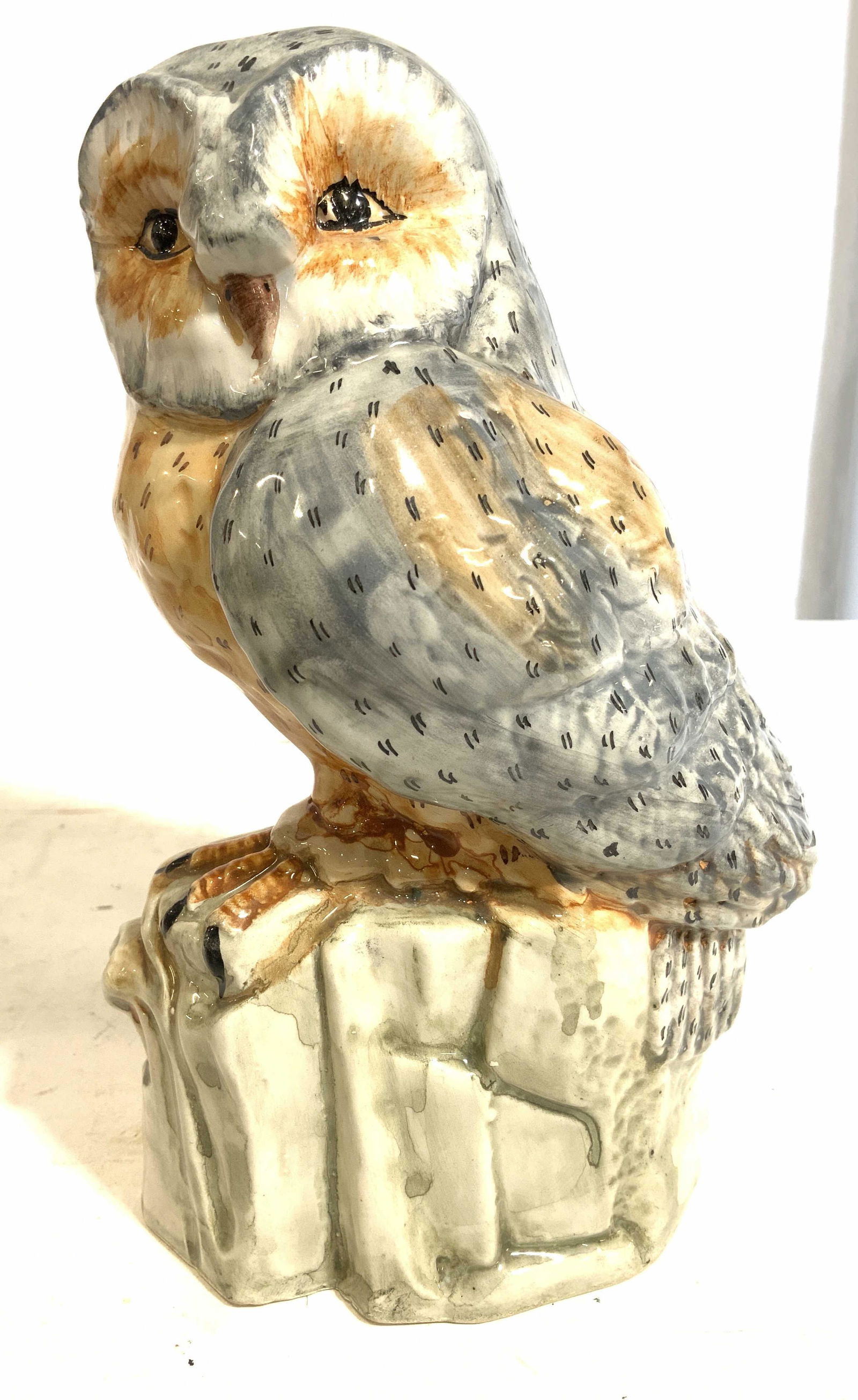 Hand Painted Porcelain Owl Marked ITALY (1 of 10)