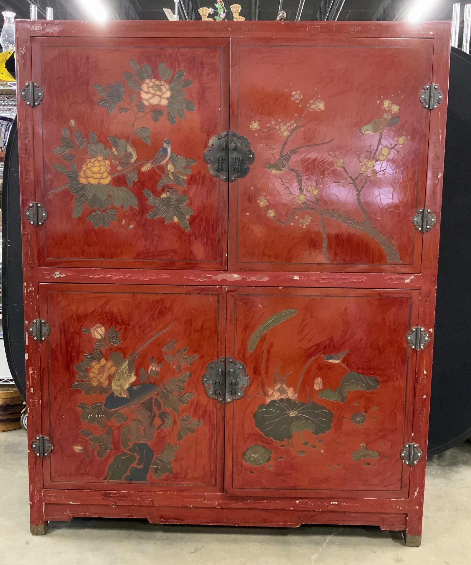 Vintage Hand Painted Lacquered Asian Cabinet (1 of 20)