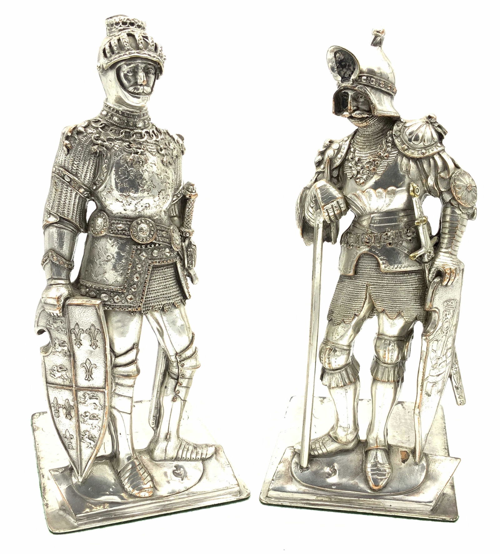 Silver Plated Knights In Medieval Armor Book Ends (1 of 10)