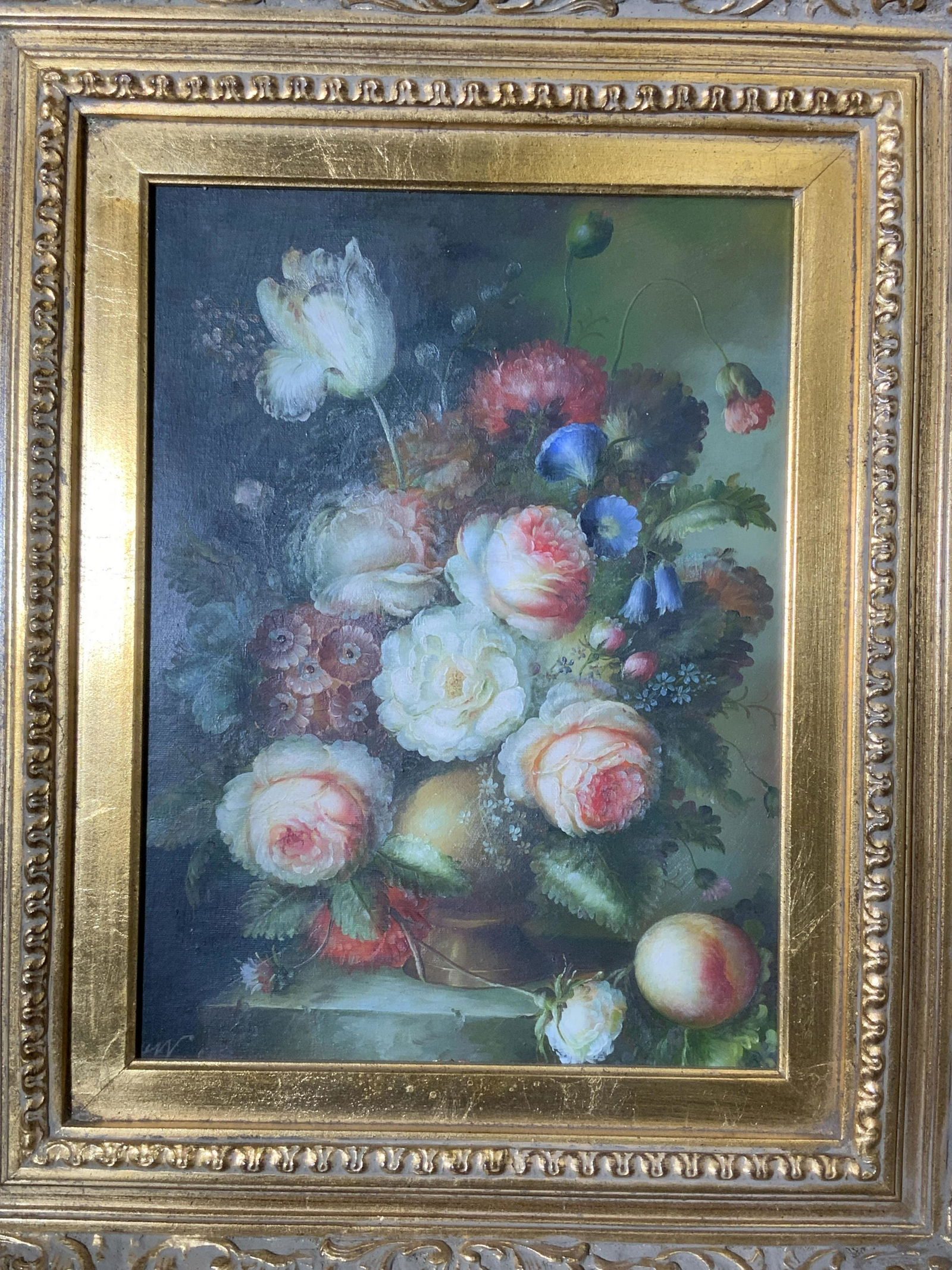 Signed Floral Still Life Oil on Canvas Artwork (1 of 13)