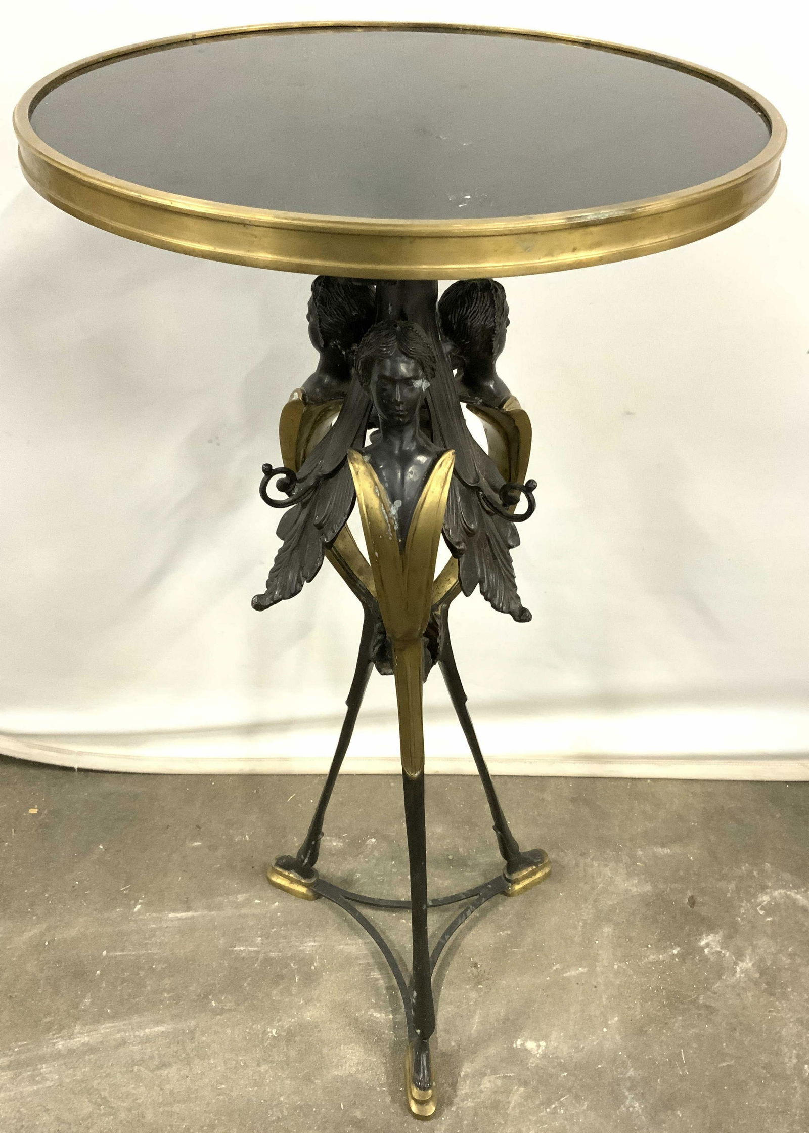 Bronze Classical Style Pedestal W Caryatid Mounts (1 of 10)