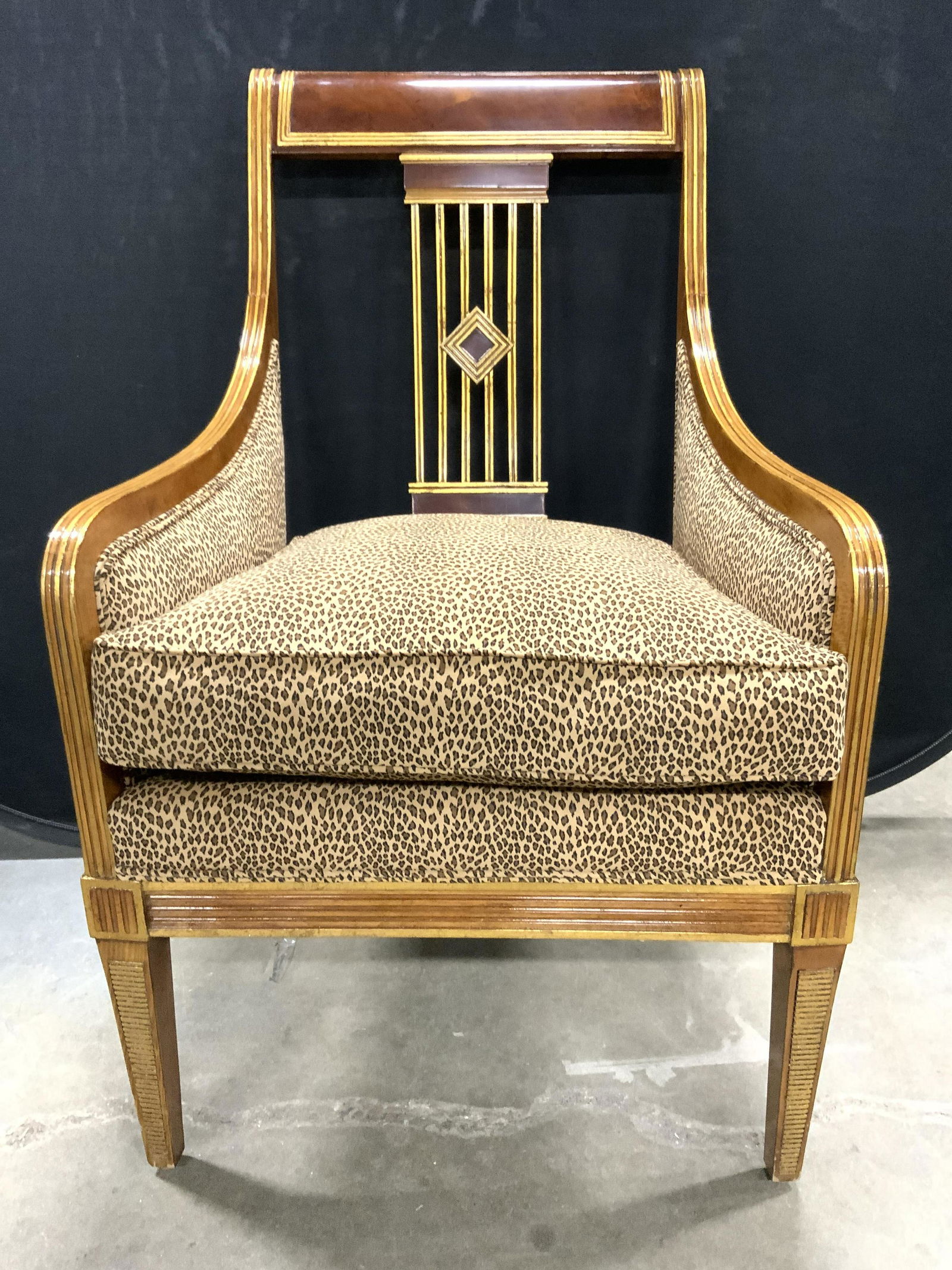 Edwardian Style Leopard Print Upholstered Armchair (1 of 12)