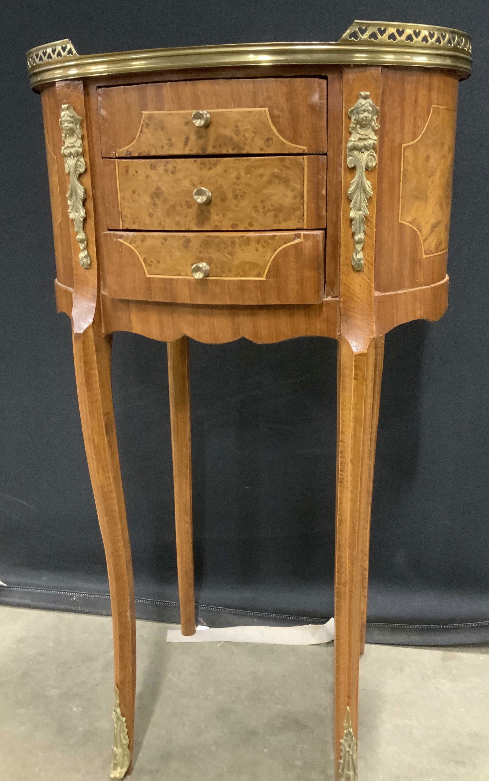 French Louis XVI Inlaid Burl Occasional Table (1 of 13)