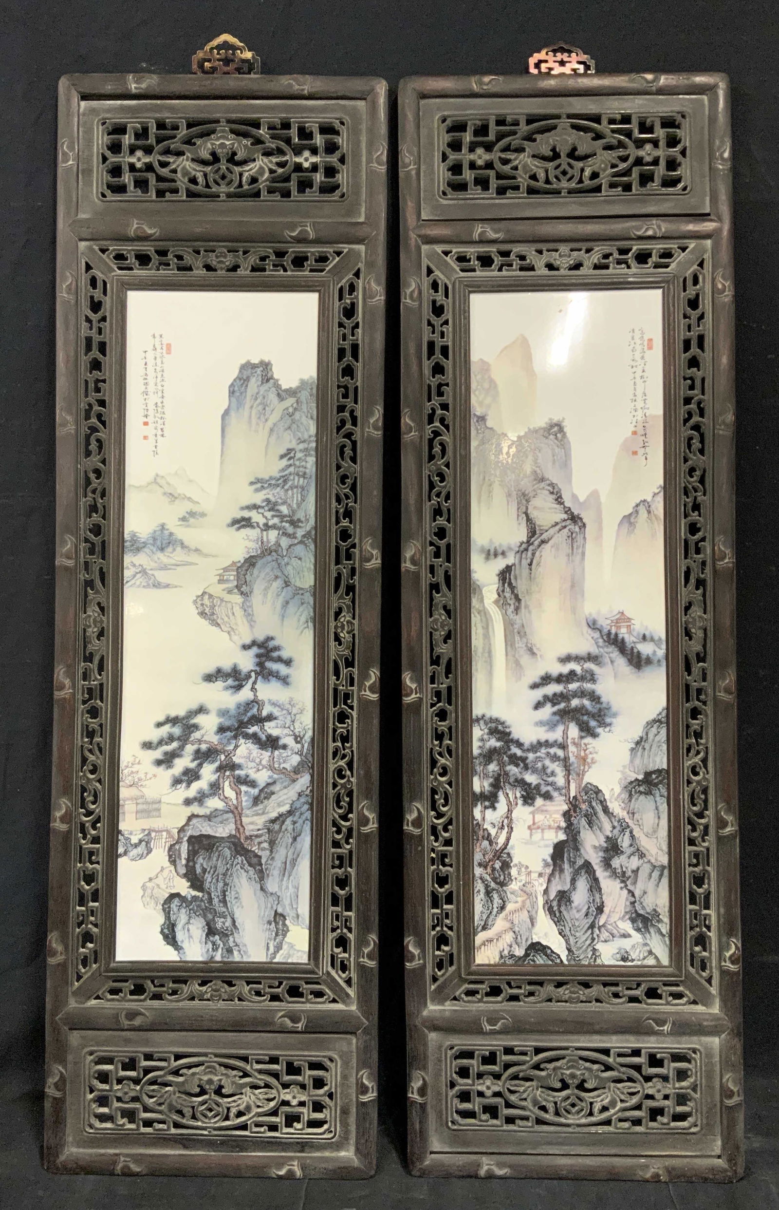 Pair Chinese Porcelain Wall Plaques (1 of 12)