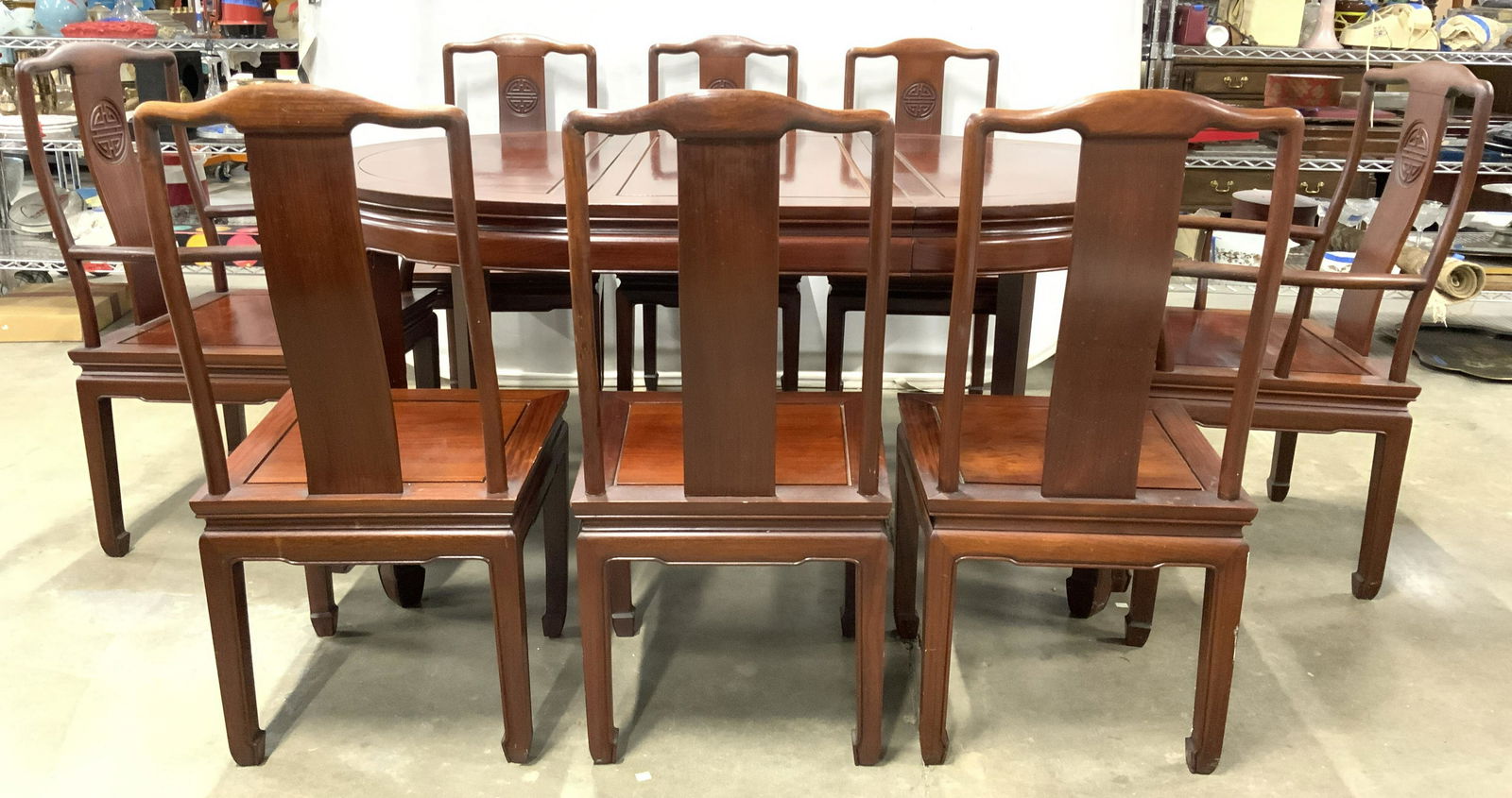 Set 9 Custom Made Asian Cherrywood Dining Set (1 of 17)