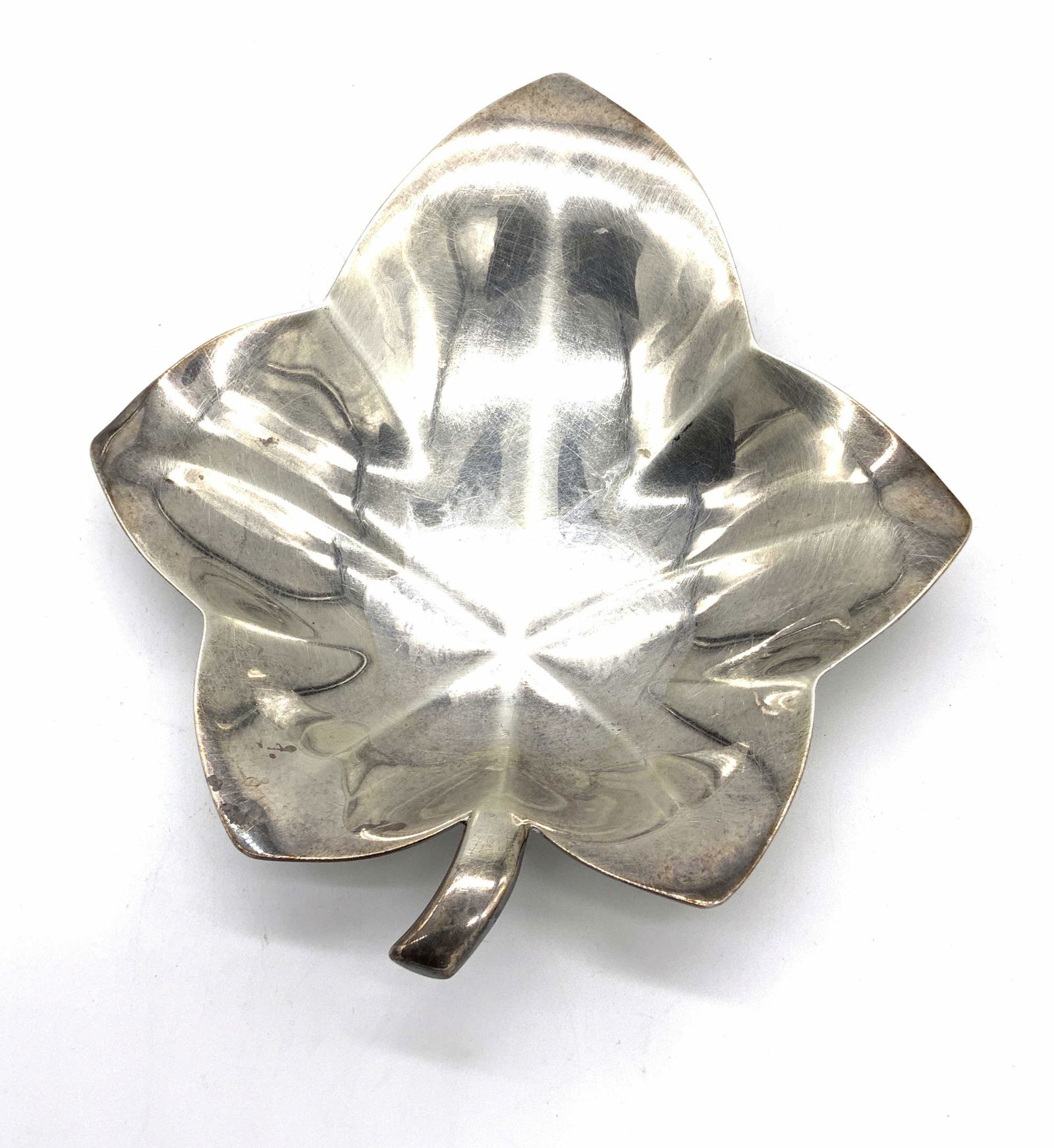 TIFFANY & CO. Signed STERLING Leaf Form Dish (1 of 12)