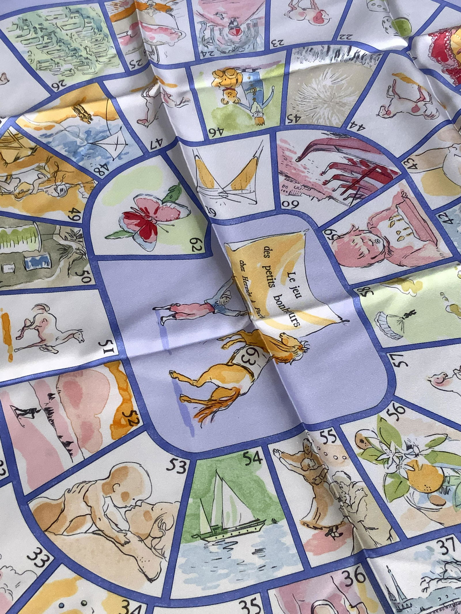HERMÈS PARIS Signed LE JEU DES PETITS Silk Scarf (1 of 17)