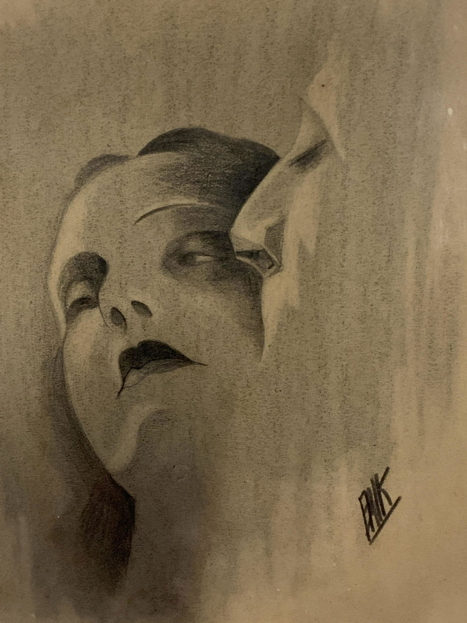 Initialed Art Deco Faces Lithograph Artwork (1 of 9)