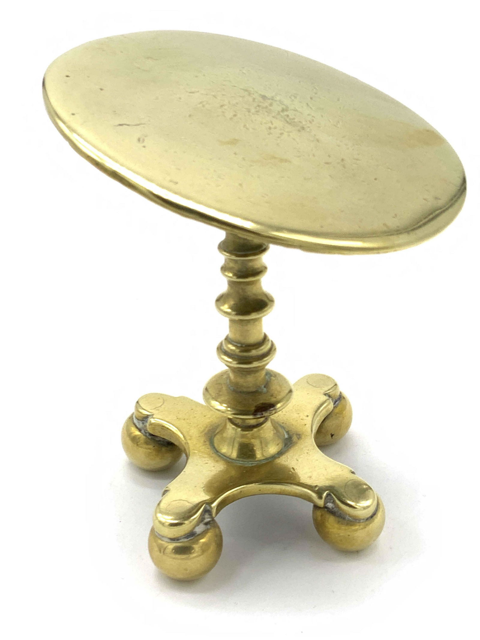 Vintage Miniature English Brass Flip Top Table (1 of 14)