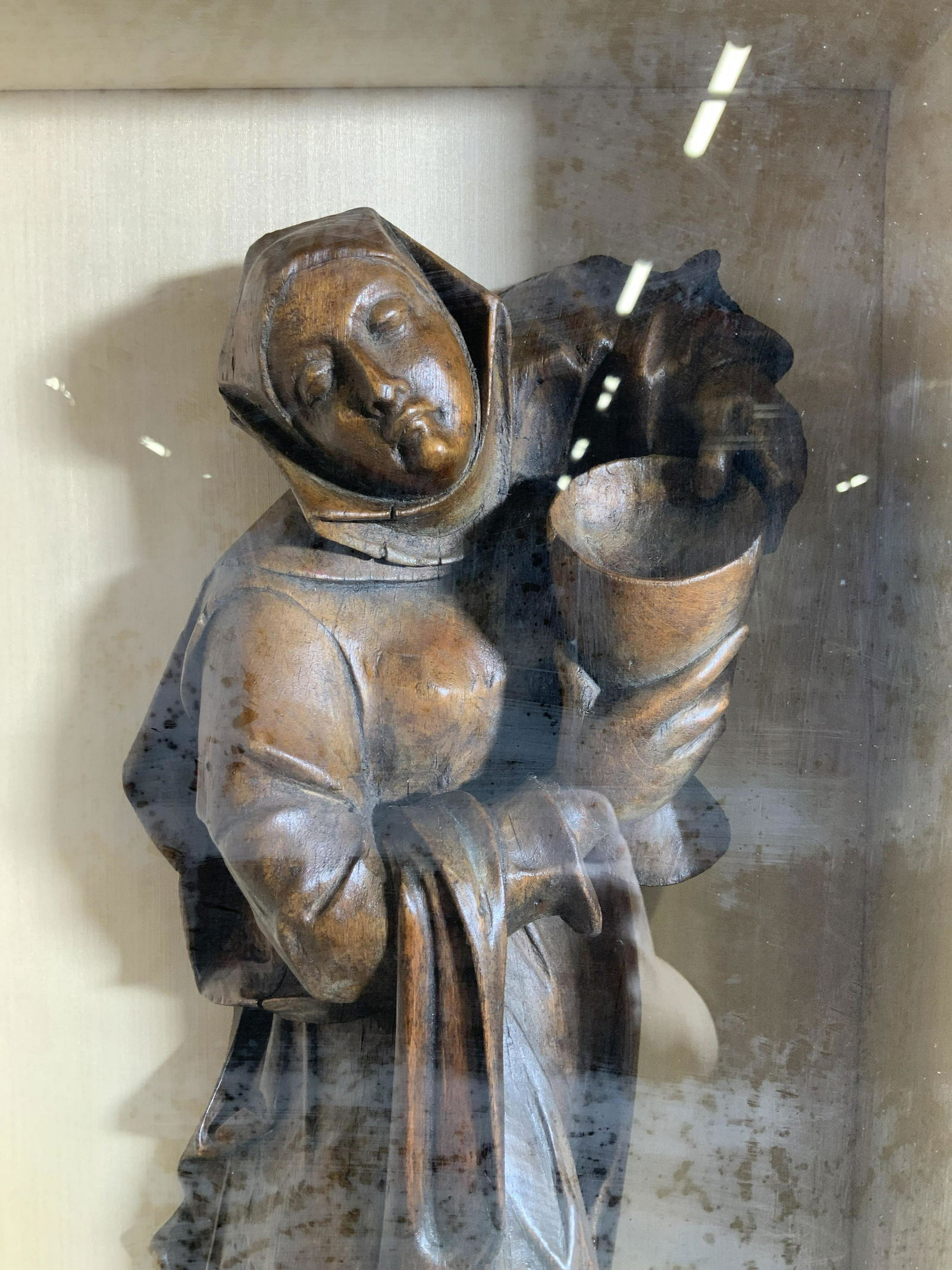 Gilt Wood Shadowbox with Carved Wood Figural (1 of 12)