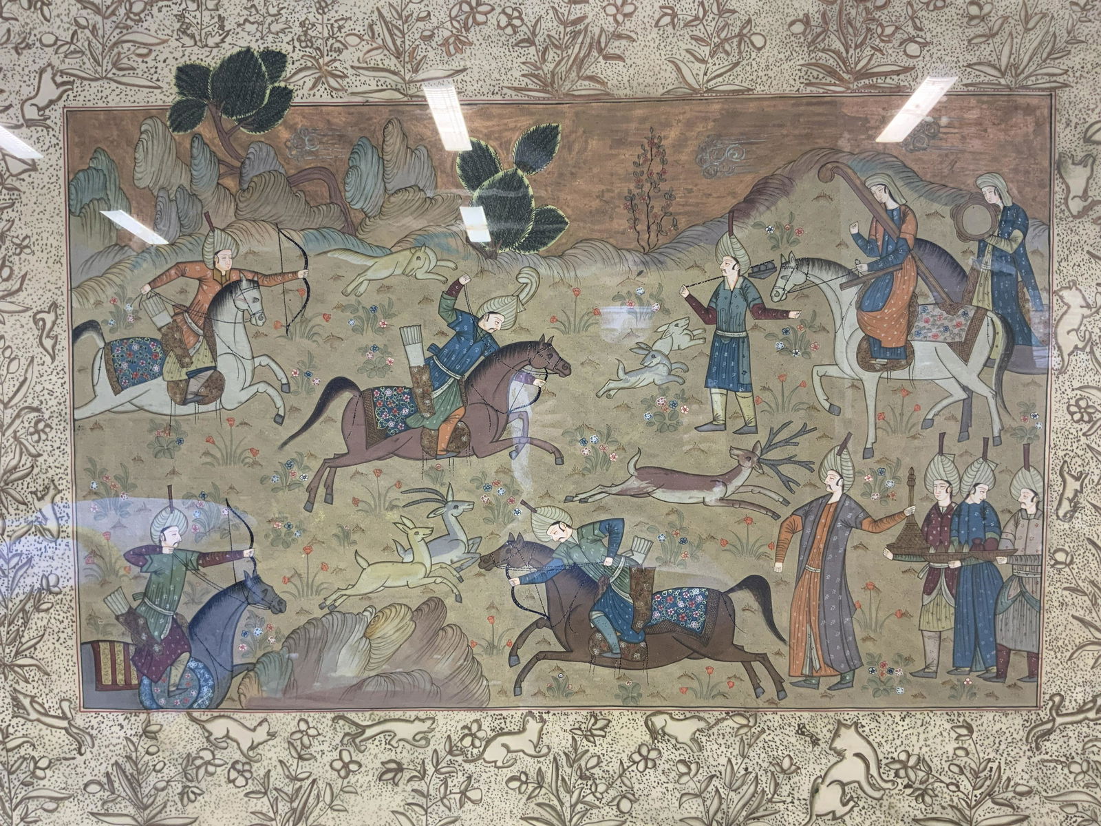 Middle Eastern Hunting Scene Painting Artwork (1 of 12)