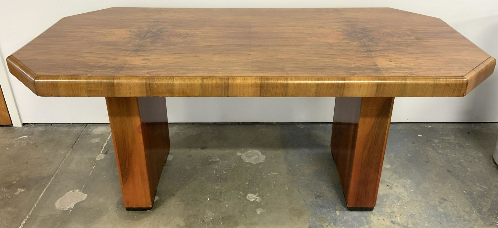 Art Deco Tigerwood Dining Table W Wide Apron (1 of 12)