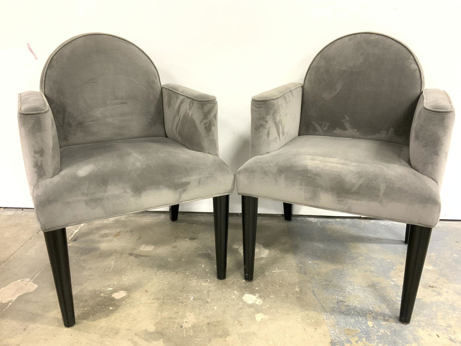 Pair Art Deco Upholstered End Chair Armchairs (1 of 10)