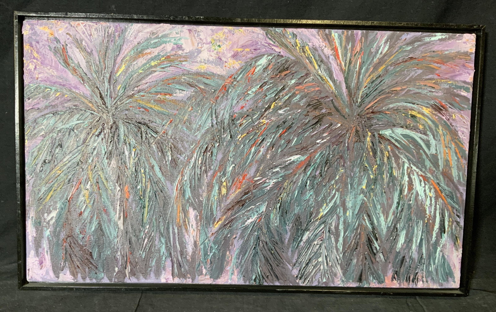 THEKLA HAMMOND Signed Abstract Oil on Canvas 1986: Thekla Hathaway Hammond signed Abstract oil on canvas 1986, signature and text to verso read ‘Thekla Hathaway Hammond 1986 Two Heads’, label to reverse reads ‘Thekla Hathaway Hammond, Two Heads,