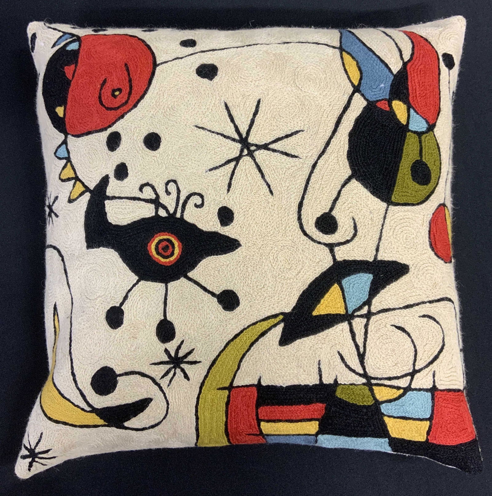 Chainstitch Wool Throw Pillow After JOAN MIRÓ (1 of 9)