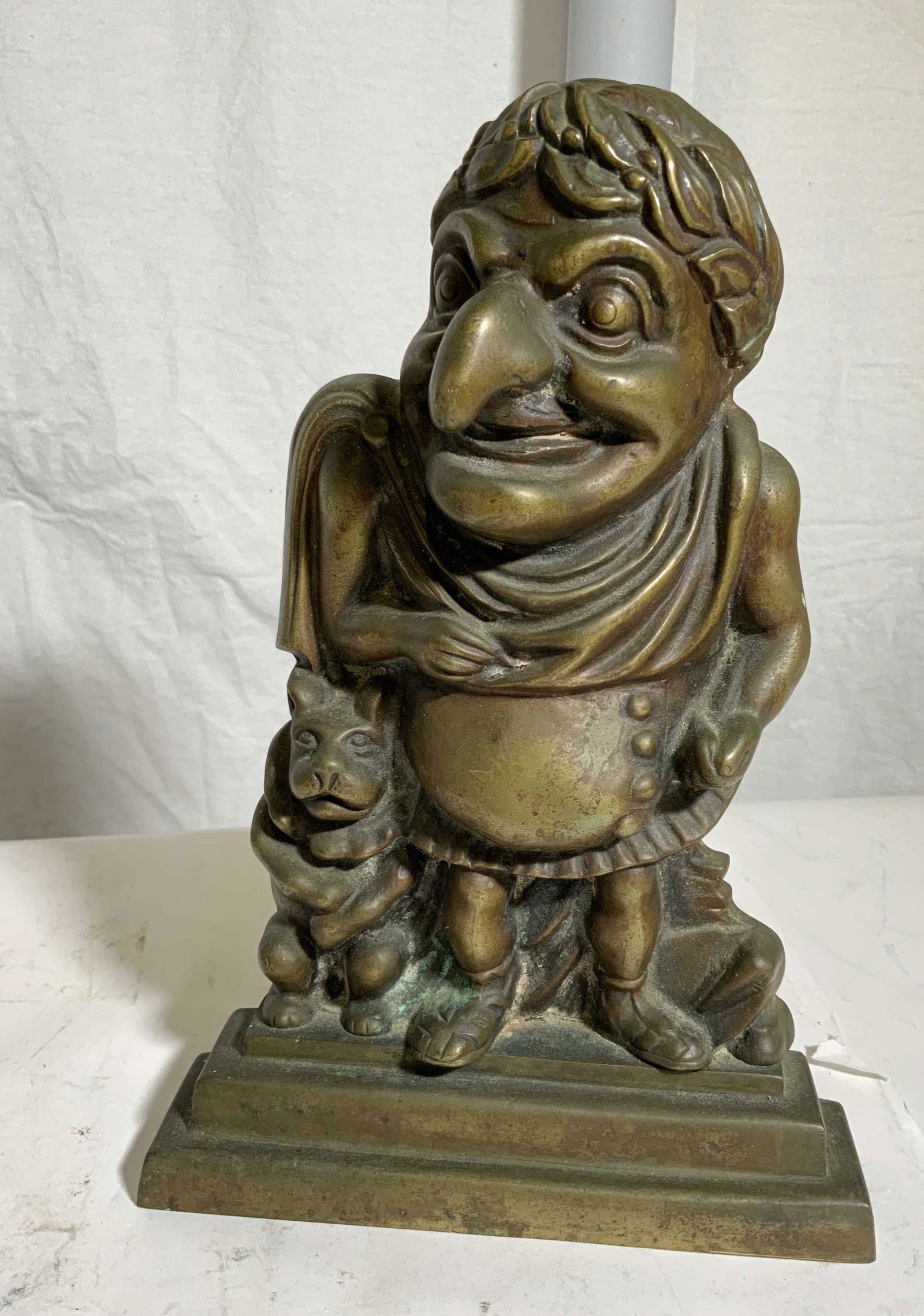 English Bronze Doorstop of Judy & Punch (1 of 12)