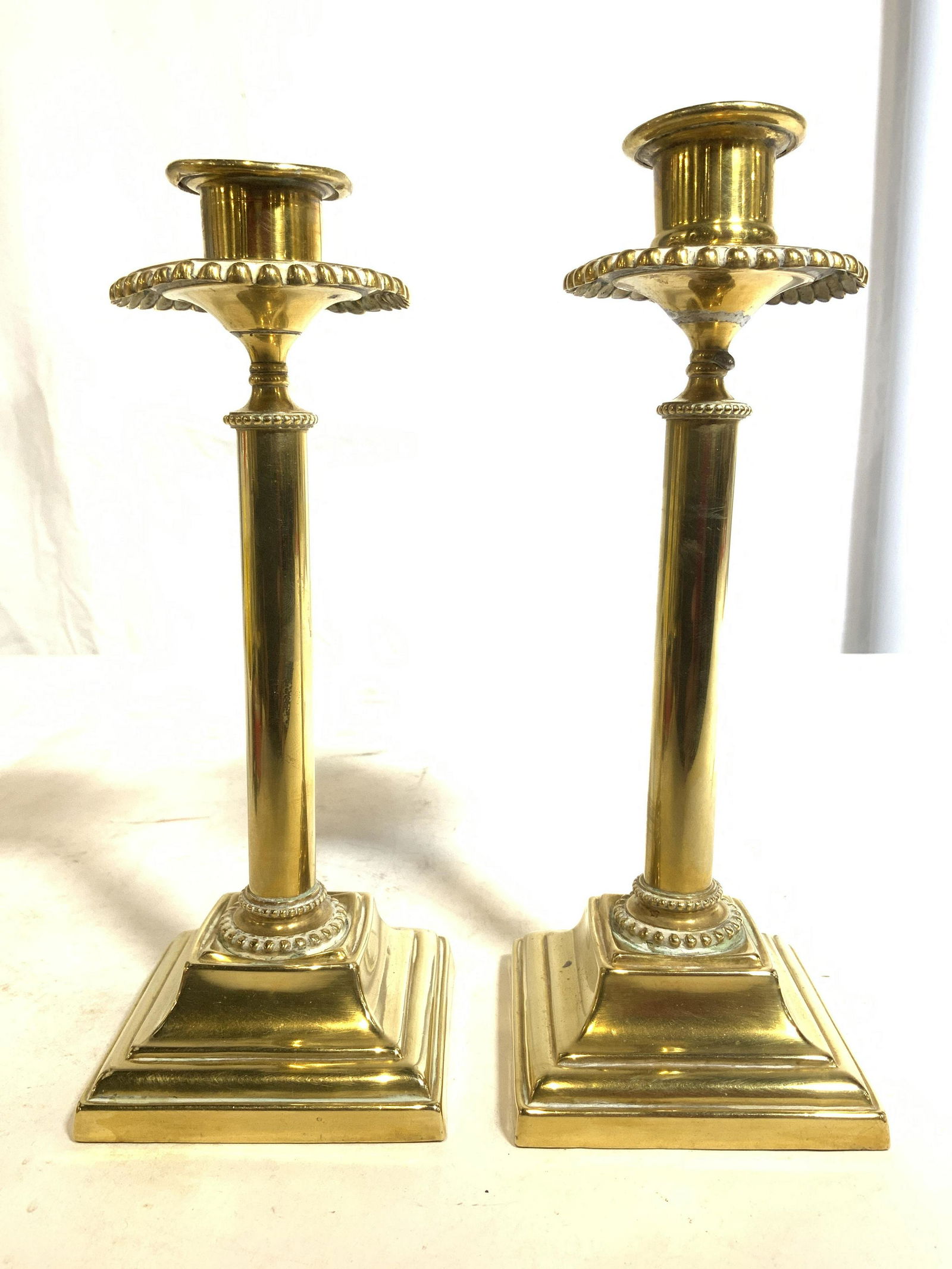 Vintage Pair Fine Brass Candlesticks (1 of 10)