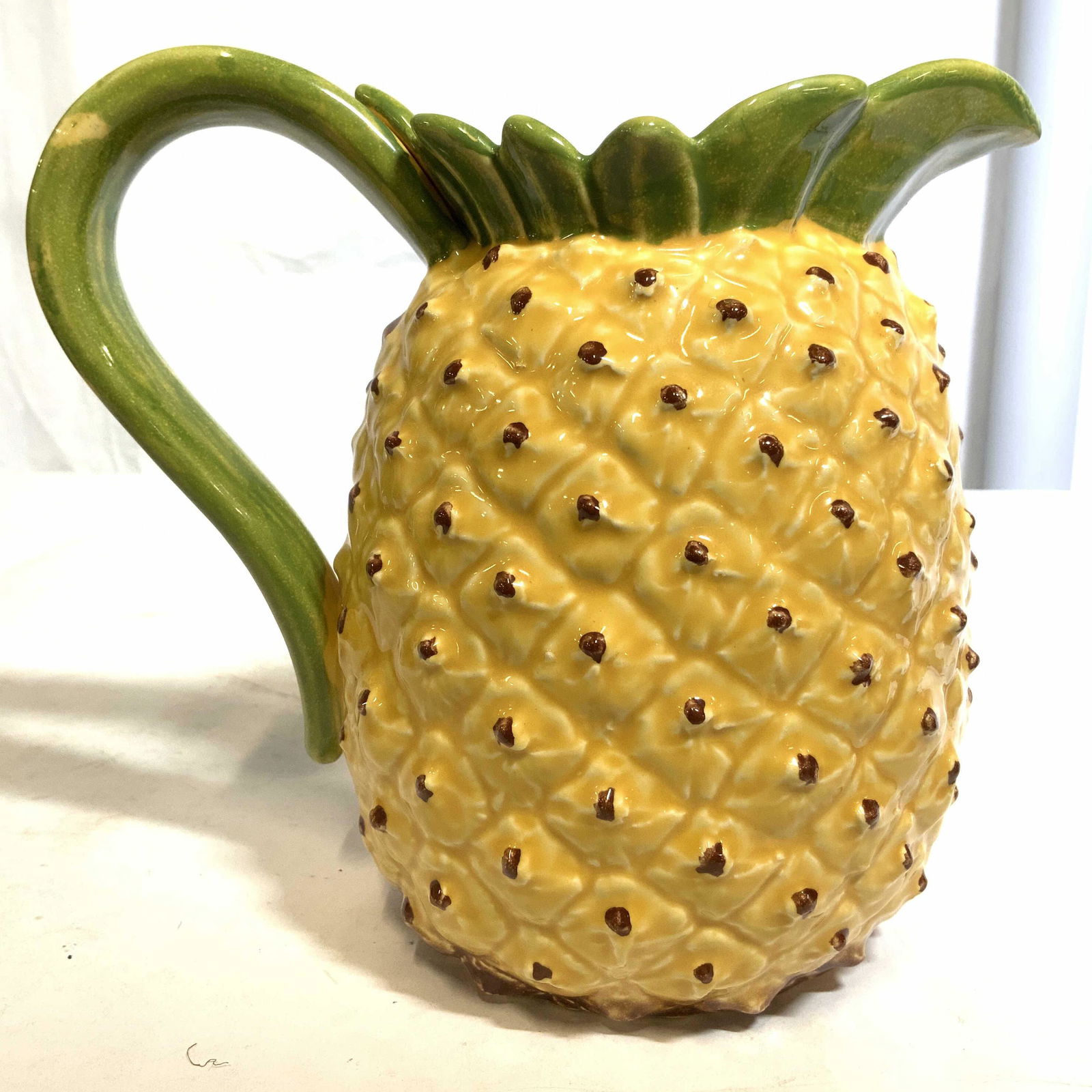 SUBTIL Painted Porcelain Pineapple Pitcher (1 of 10)