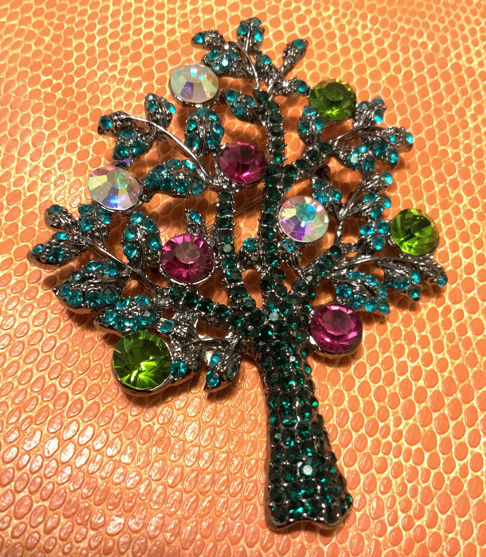 Statement Crystal Rhinestone Tree Brooch (1 of 15)