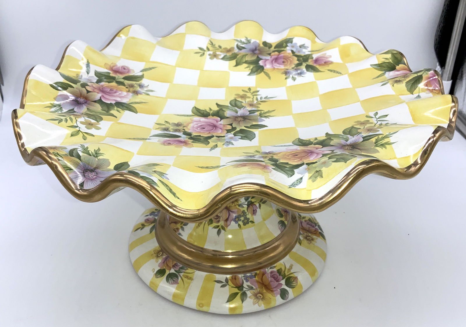 MACKENZIE CHILDS Terra Cotta Lemon Curd Cake Stand (1 of 10)