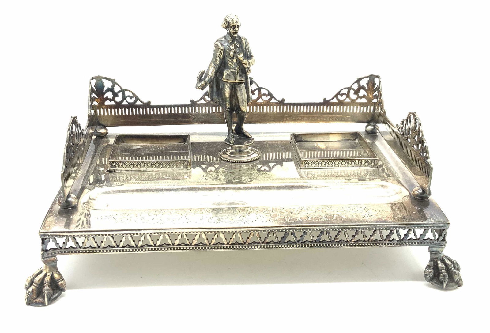 Plated Ink well stand with Claw Feet (1 of 11)