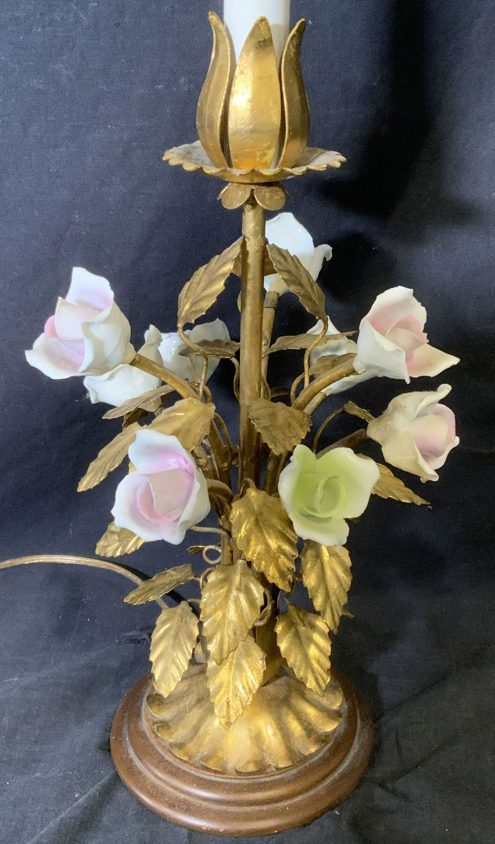 Gold Leaf & Porcelain French Lamp (1 of 11)