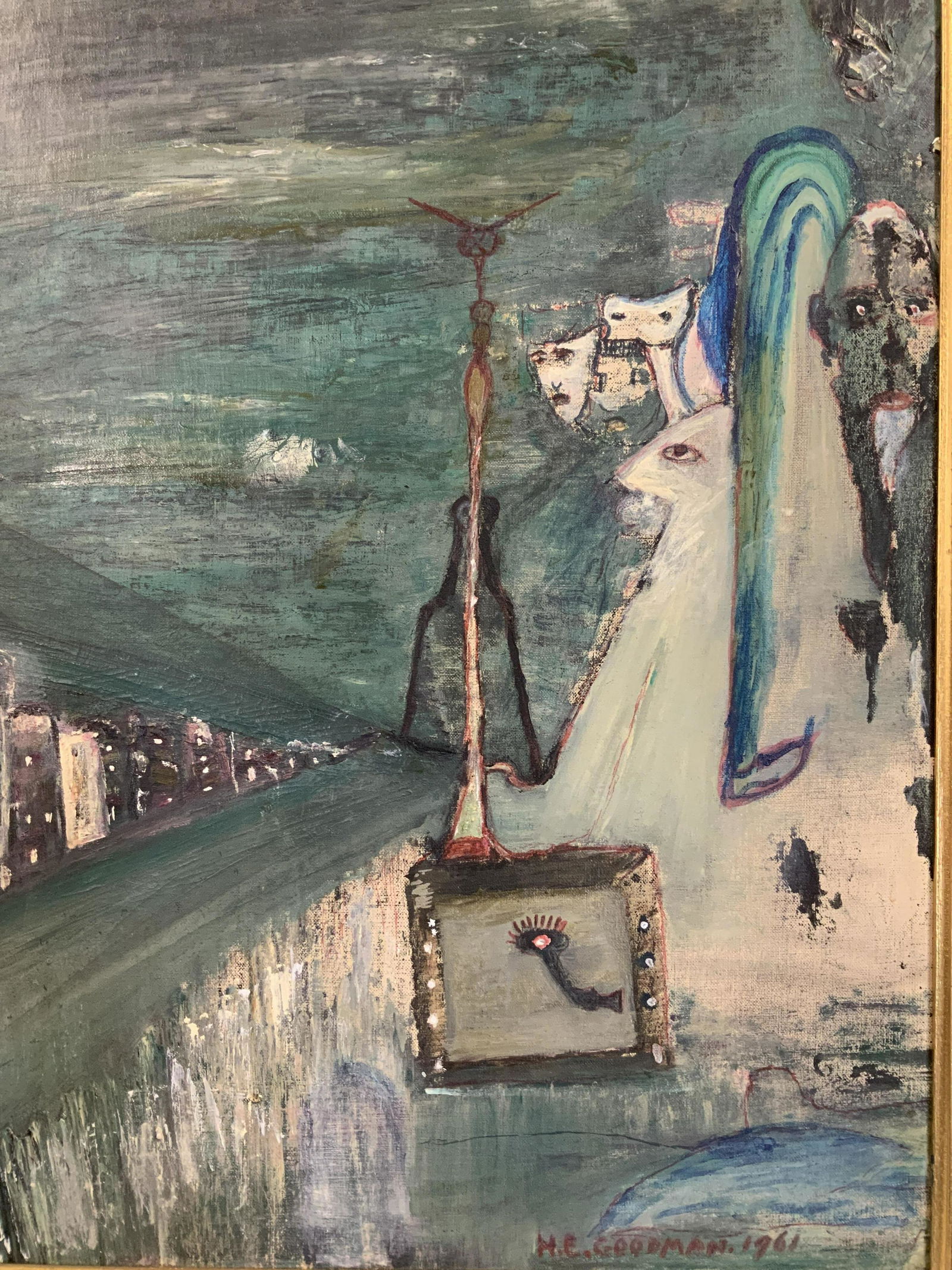 Surrealist Style Oil Painting Exhibited 1962 (1 of 20)