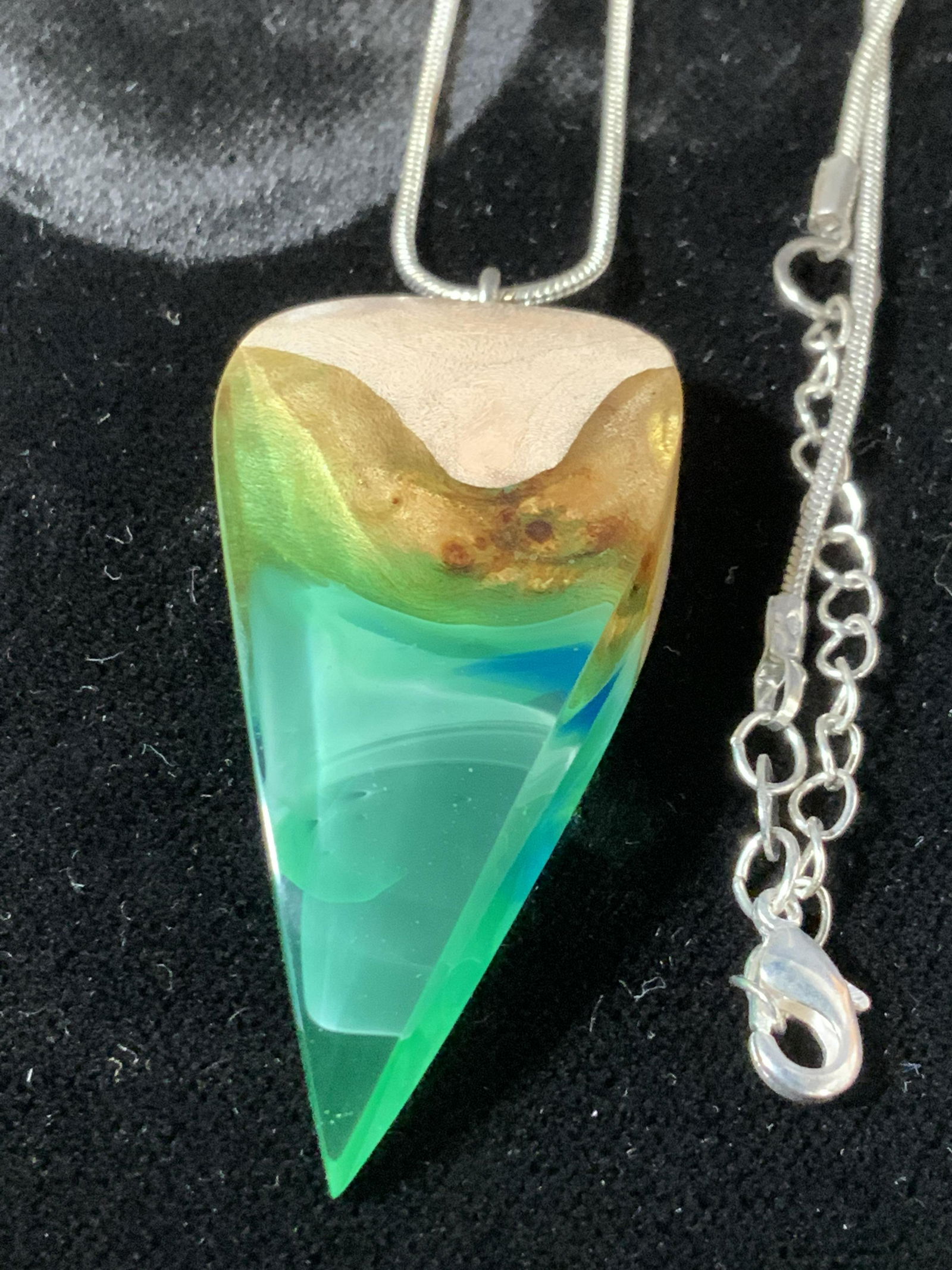 Sterling Silver Chain with Artisanal Resin Pendant (1 of 7)