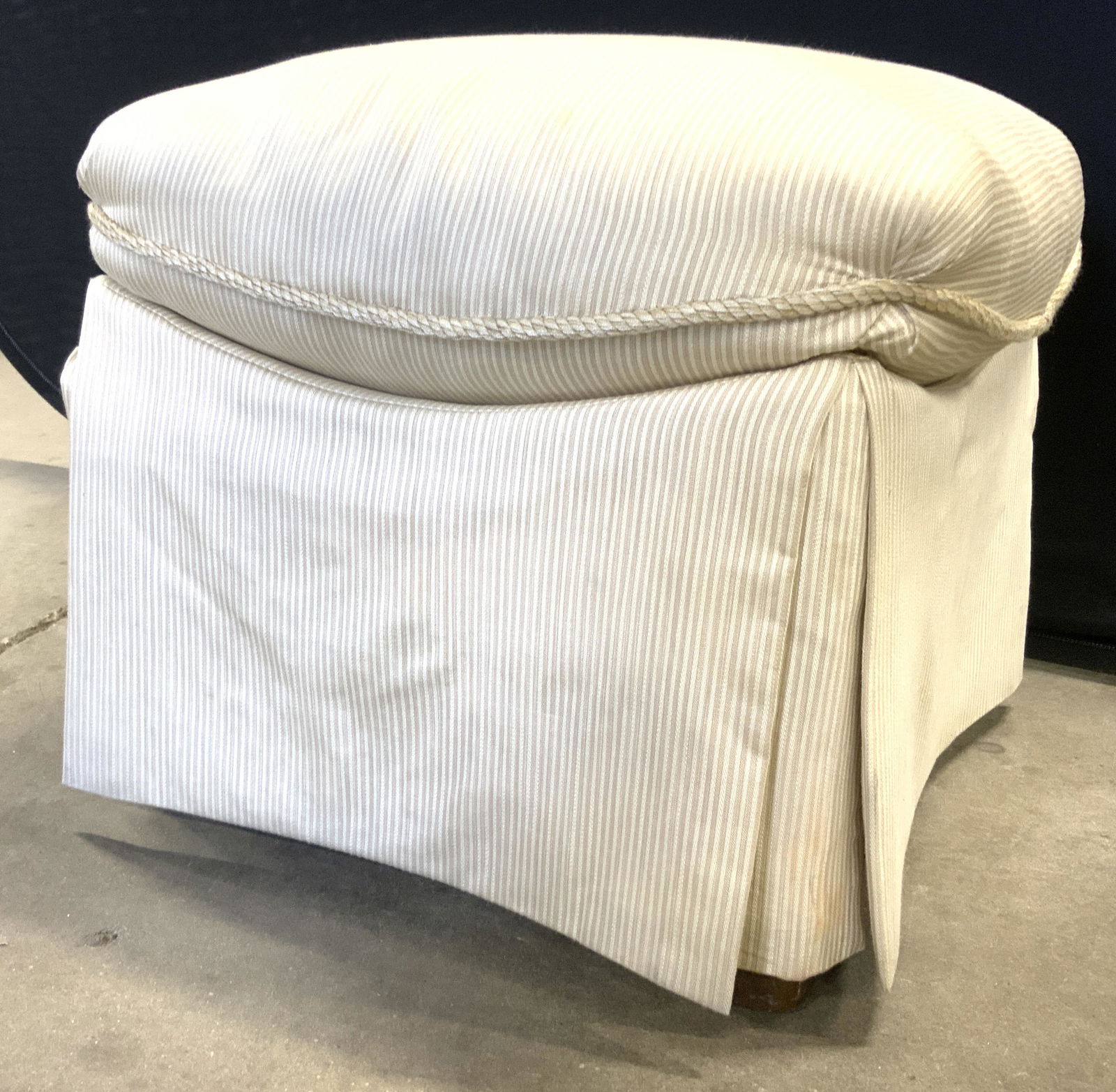 Vintage MARGE CARSON Skirted Upholstered Ottoman (1 of 10)