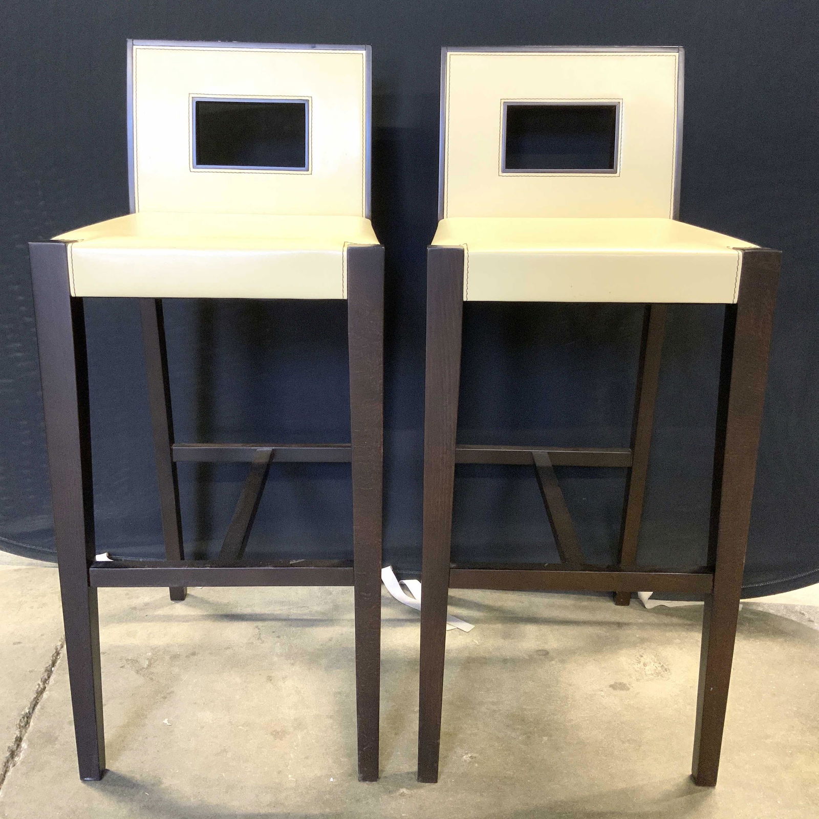 Pair Mid Century Modern Wooden Bar Stools (1 of 10)