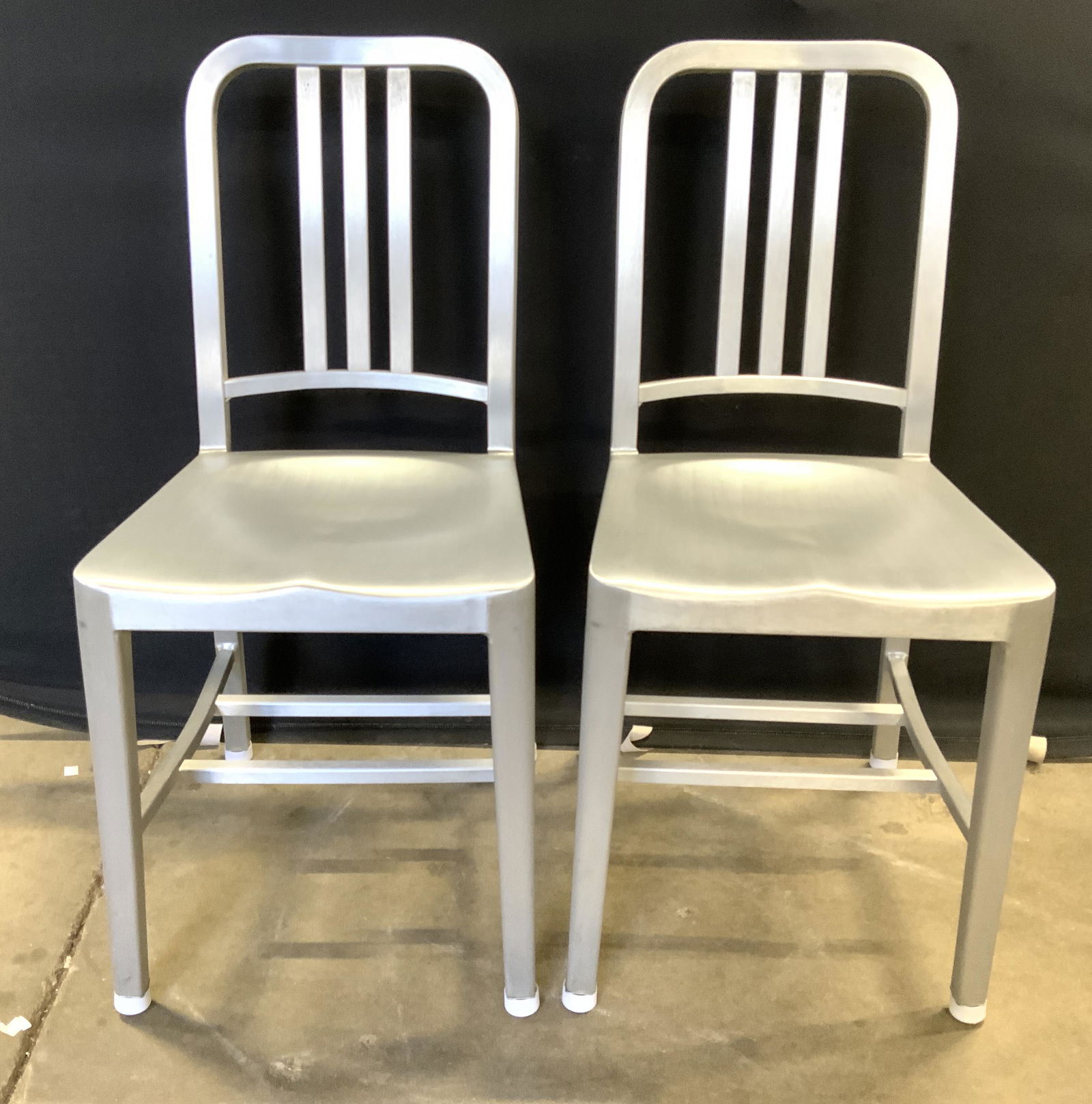 EMECO Pair Brushed Metal Industrial Modern Chairs (1 of 10)