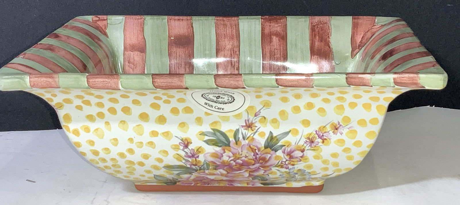 MacKenzie CHILDS Hand Painted Terra Cotta Bowl (1 of 9)