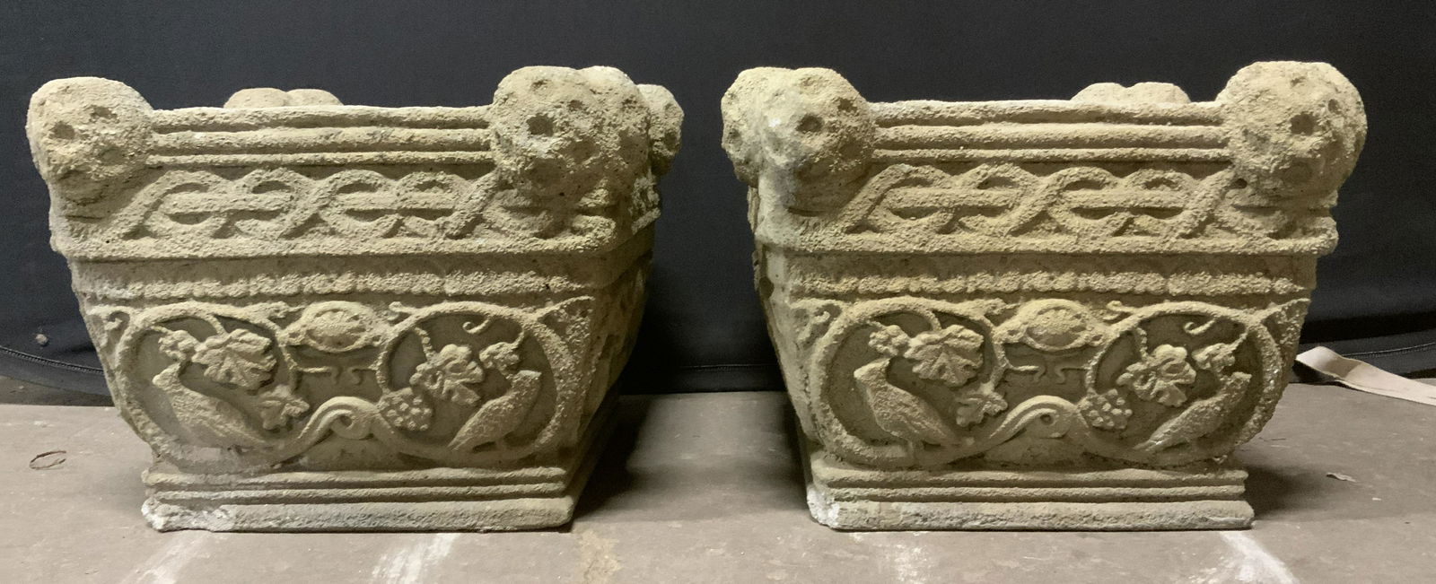 Pair Cast Stone Planters (1 of 10)
