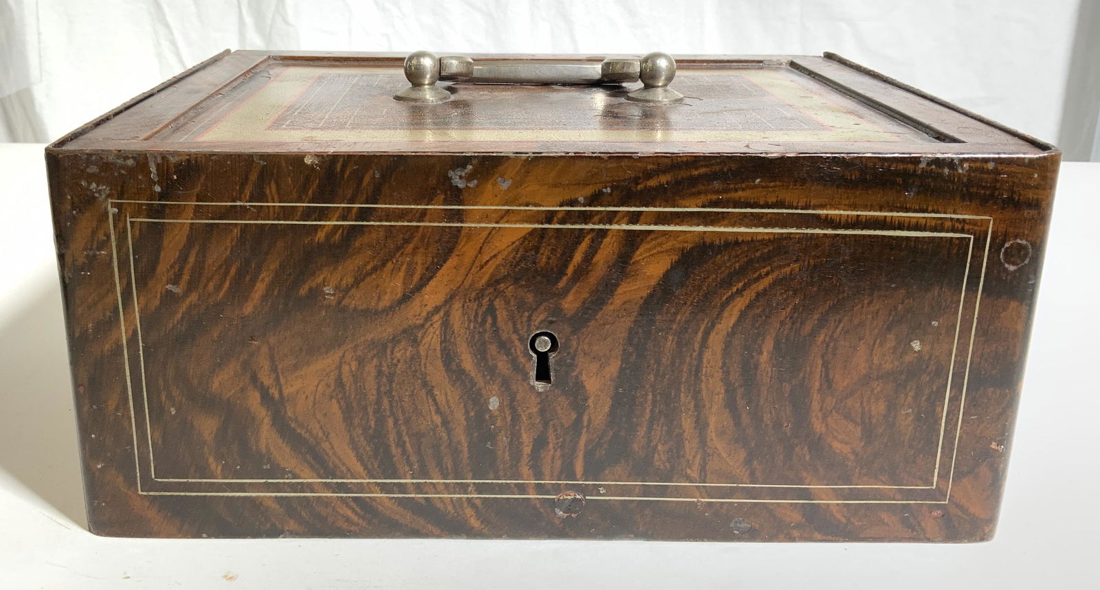 Antique Metal Weighty Lock Box (1 of 10)