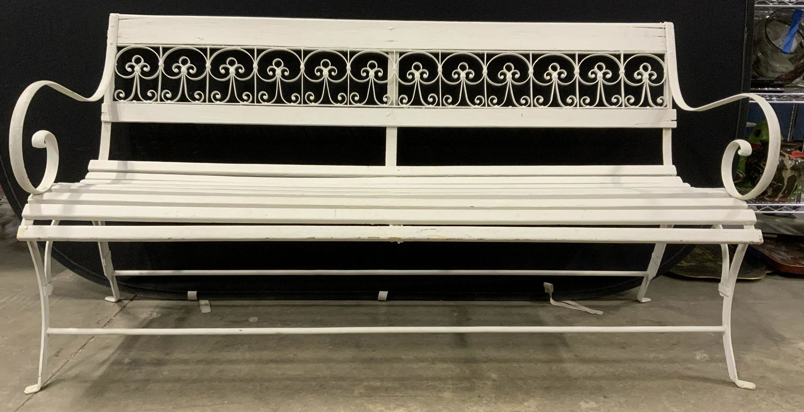 Antique Wood & Metal Garden Bench (1 of 16)