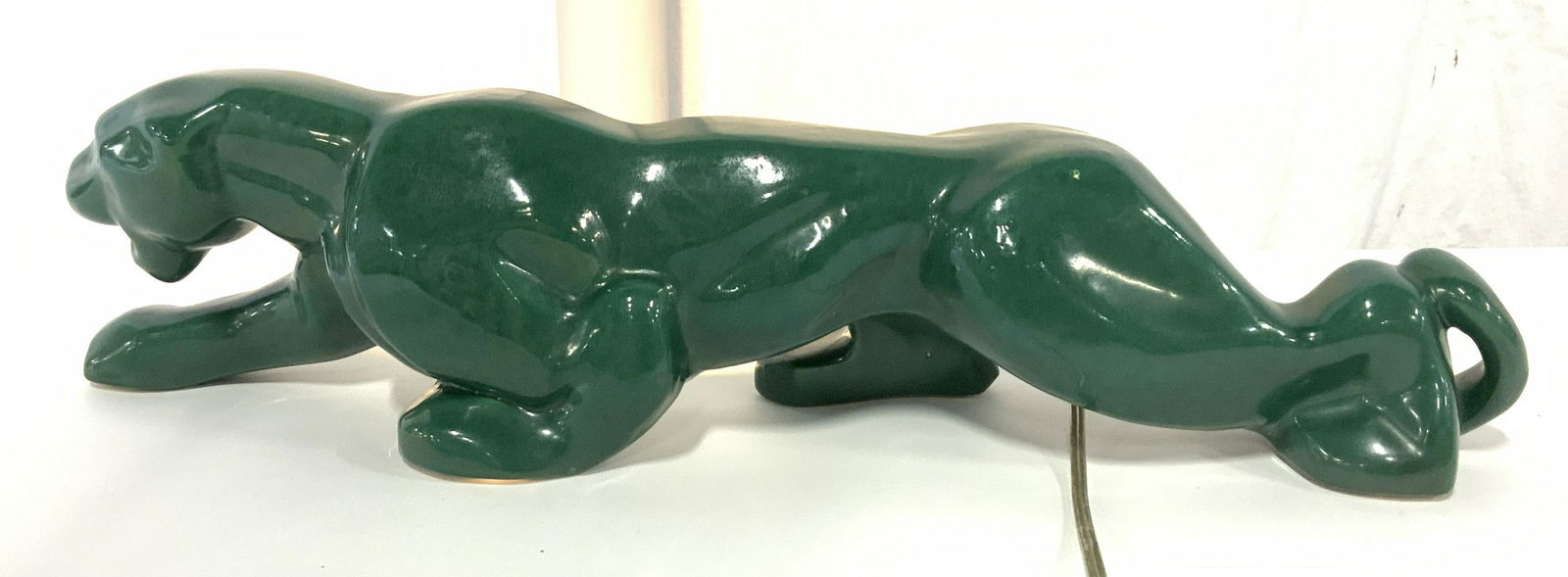Mid Century Ceramic Green Panther Art Deco Light (1 of 9)