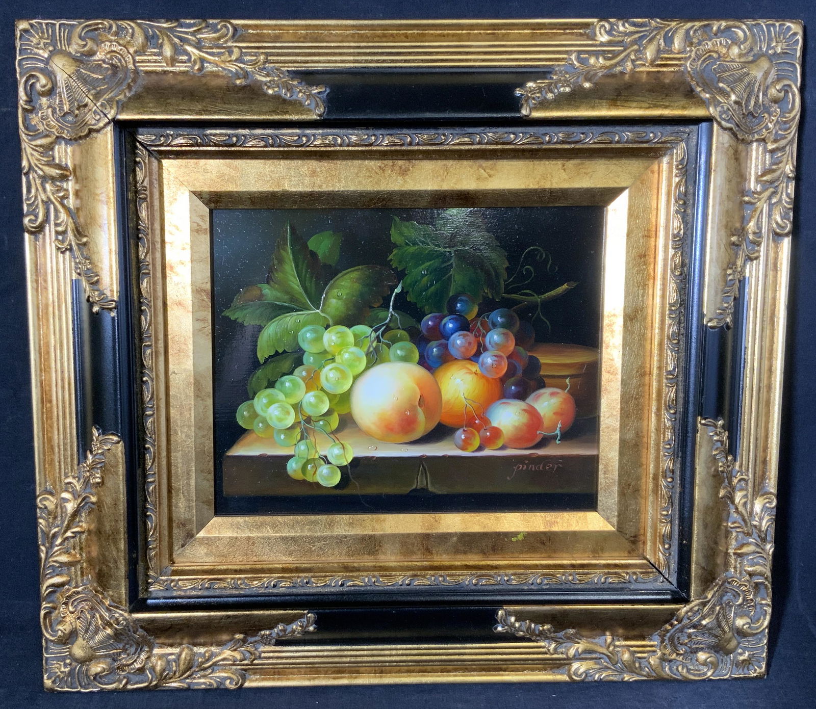 PINDER Signed Fruit Still Life Oil on Board (1 of 12)