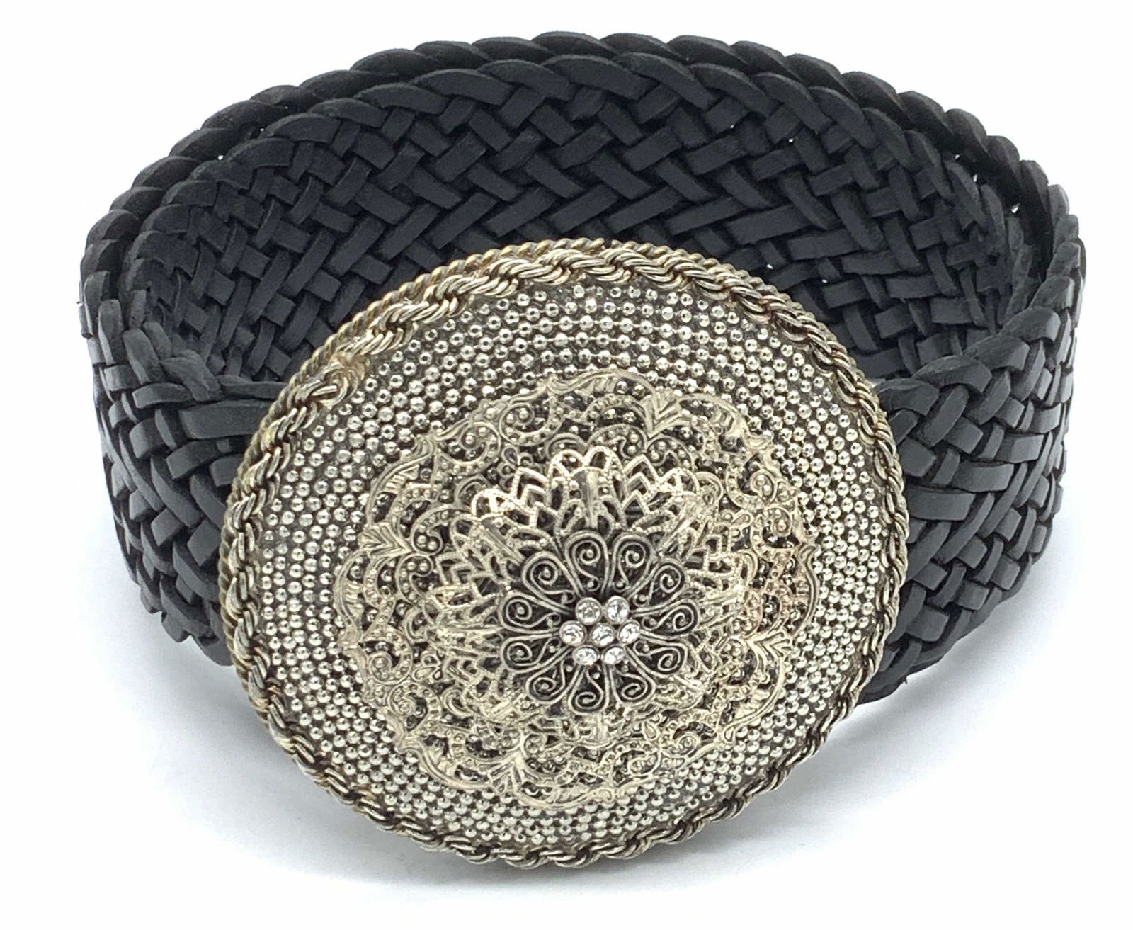 Signed Boutique Beaded Filigree Buckle & Belt (1 of 9)