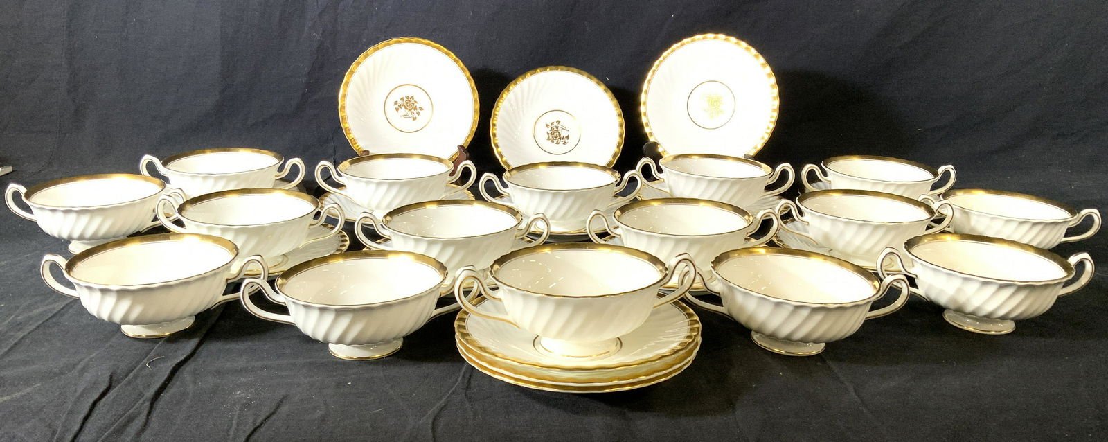 Lot 31 MINTONS GOLD ROSE Partial Porcelain Set (1 of 10)