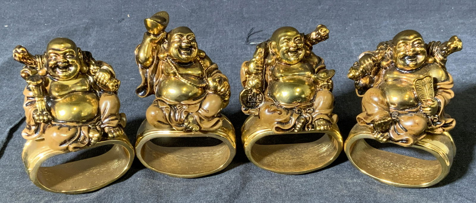 Set 4 Hans Turnwood Metal Buddha Napkin Rings (1 of 11)