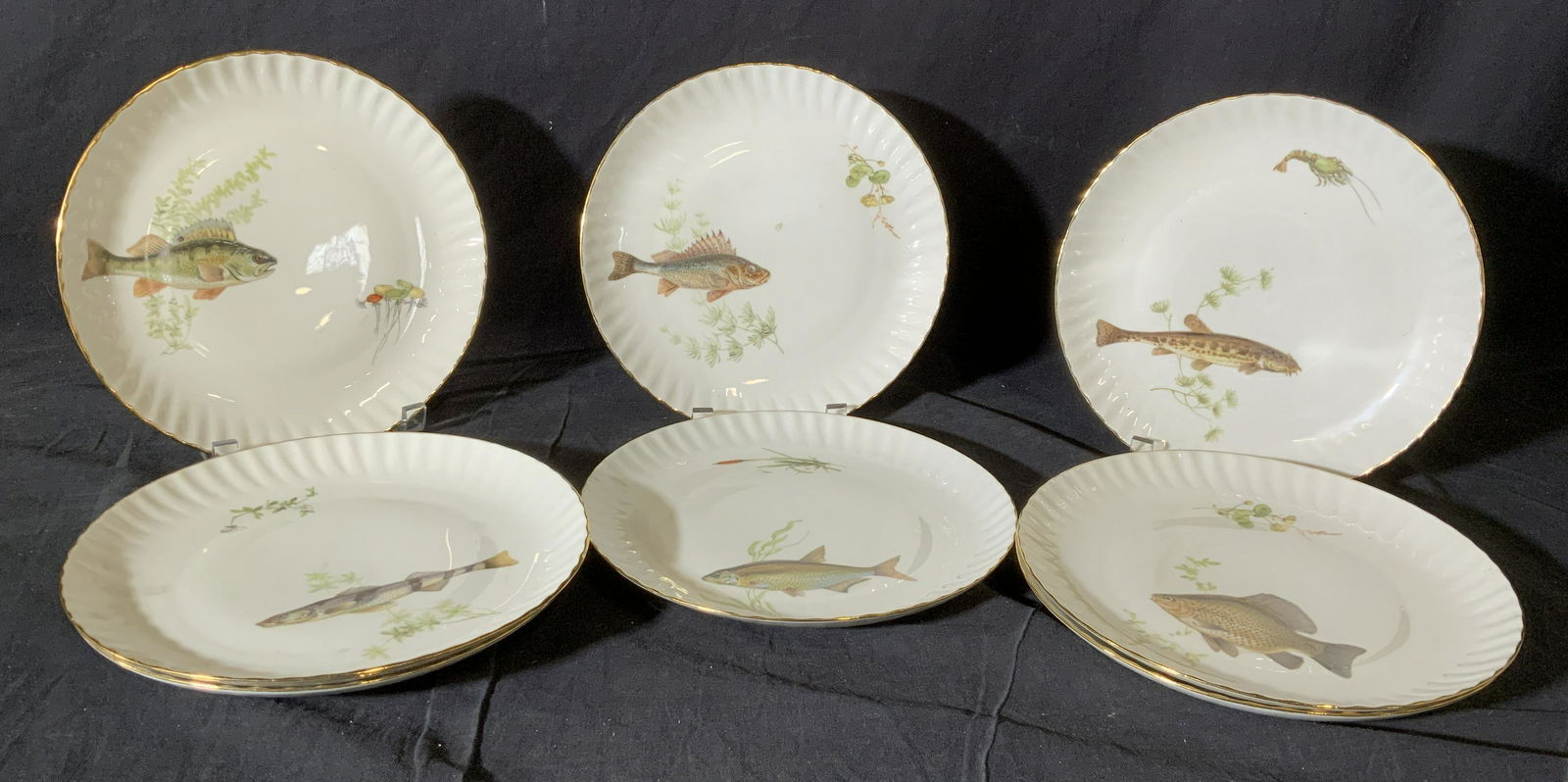 8 French Porcelain Fish Plates (1 of 9)
