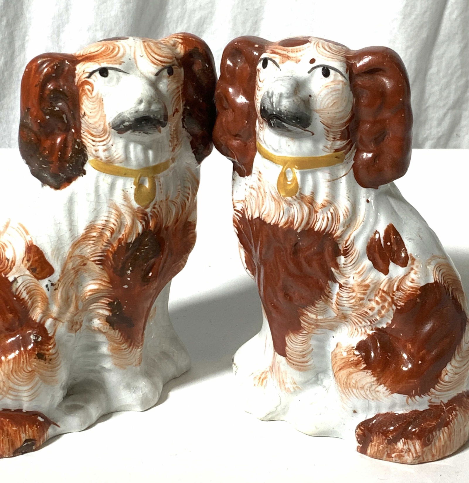 Pair King Charles STAFFORDSHIRE Porcelain Dogs (1 of 9)