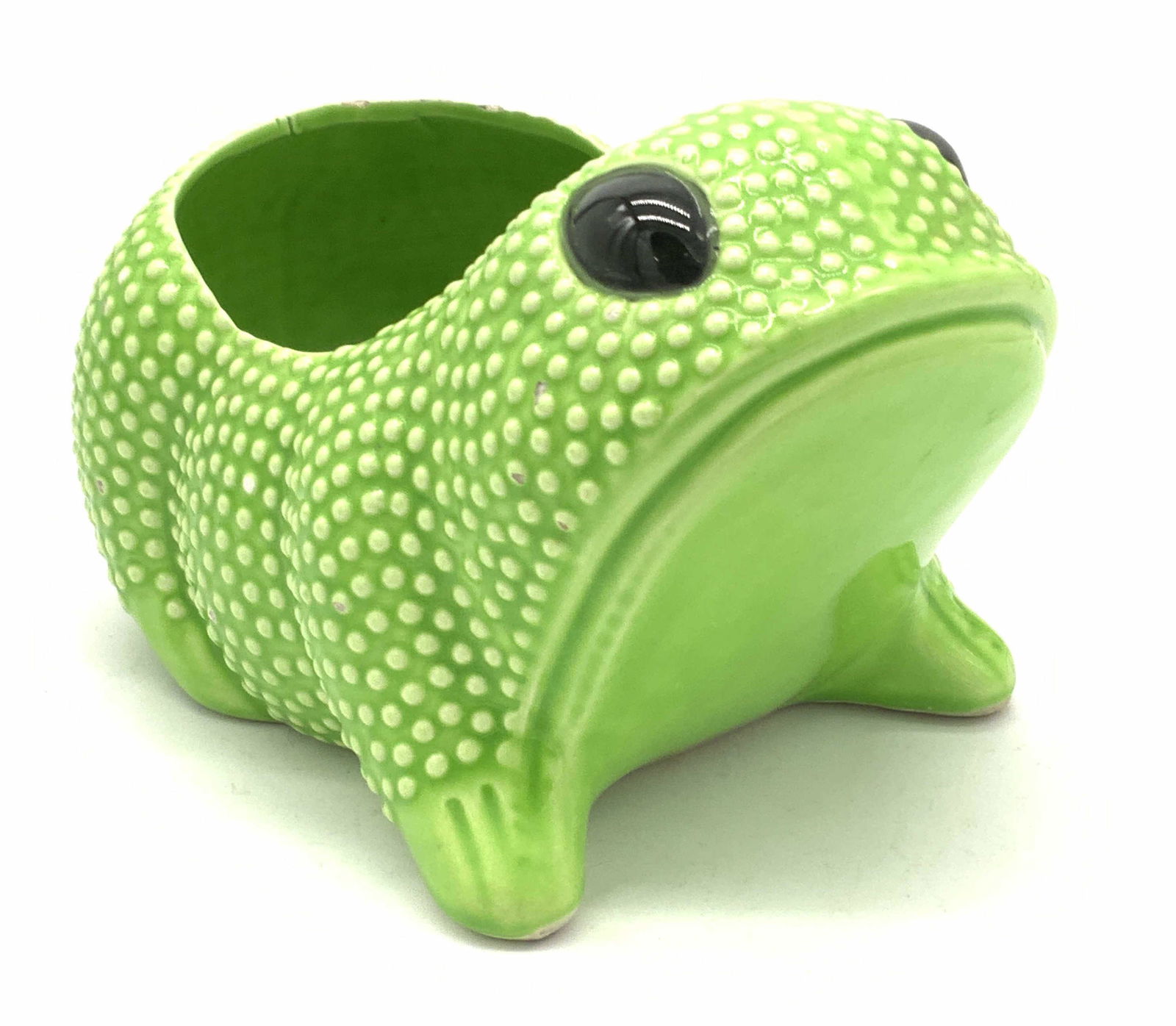 Glazed Ceramic Frog Form Cachepot (1 of 8)