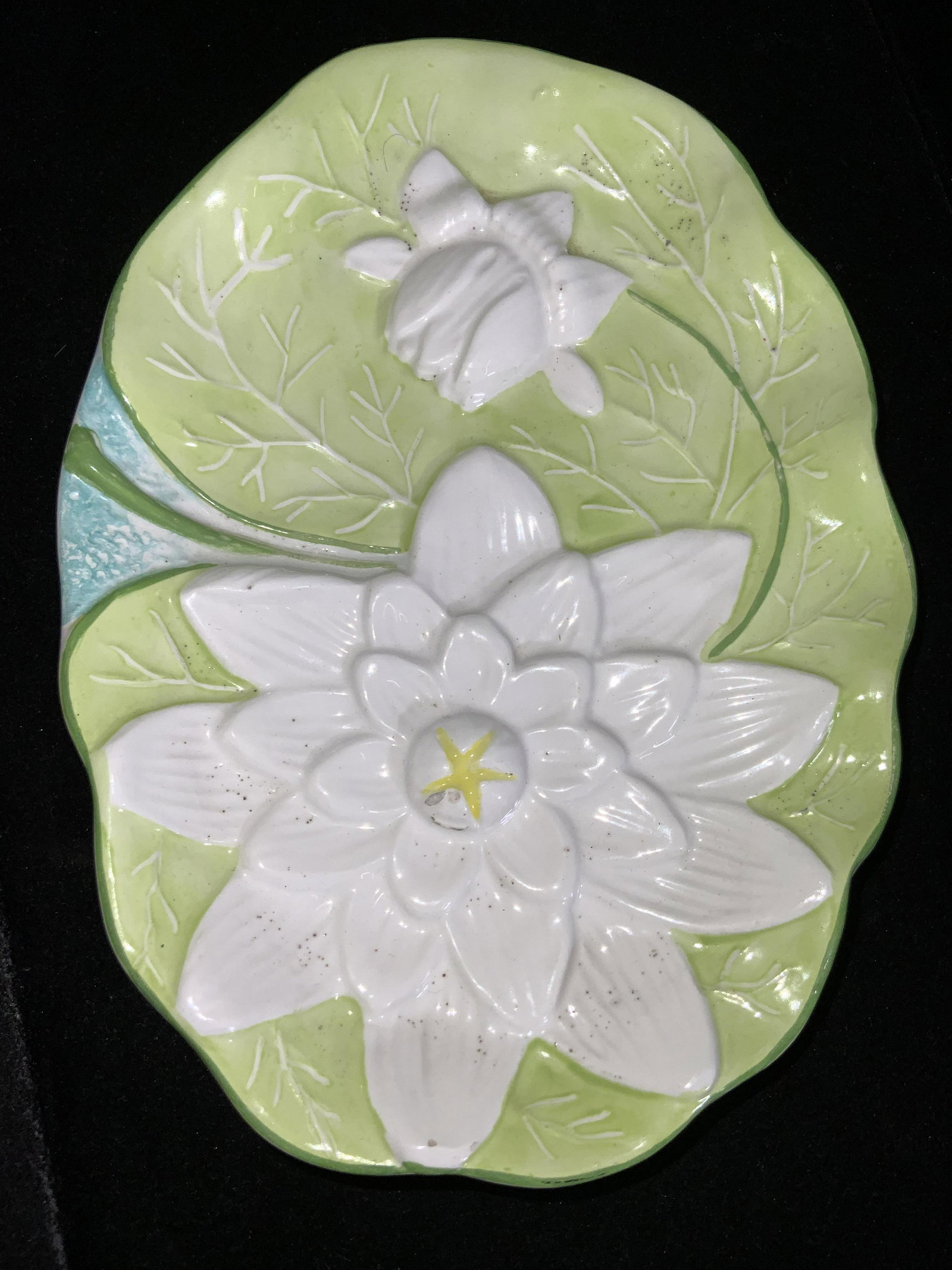 Italian Ceramic Lily Pad Form Trinket Dish (1 of 8)