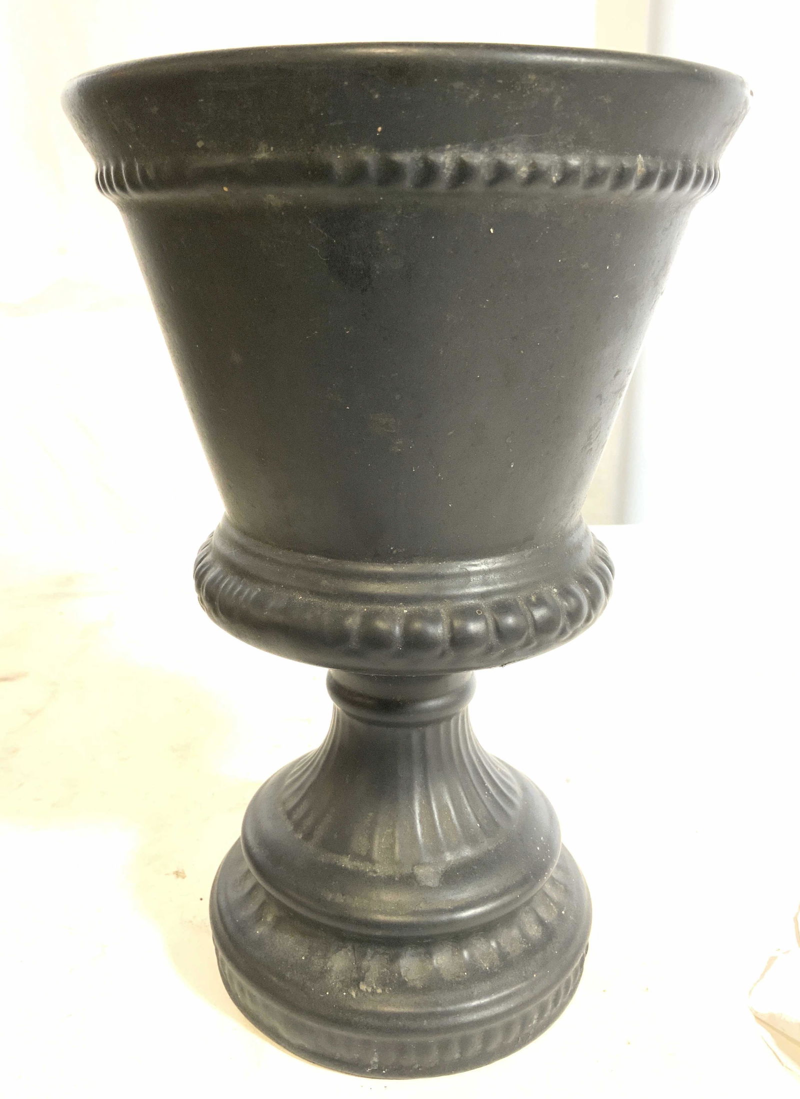 Black Toned Pedestaled Porcelain Urn (1 of 8)