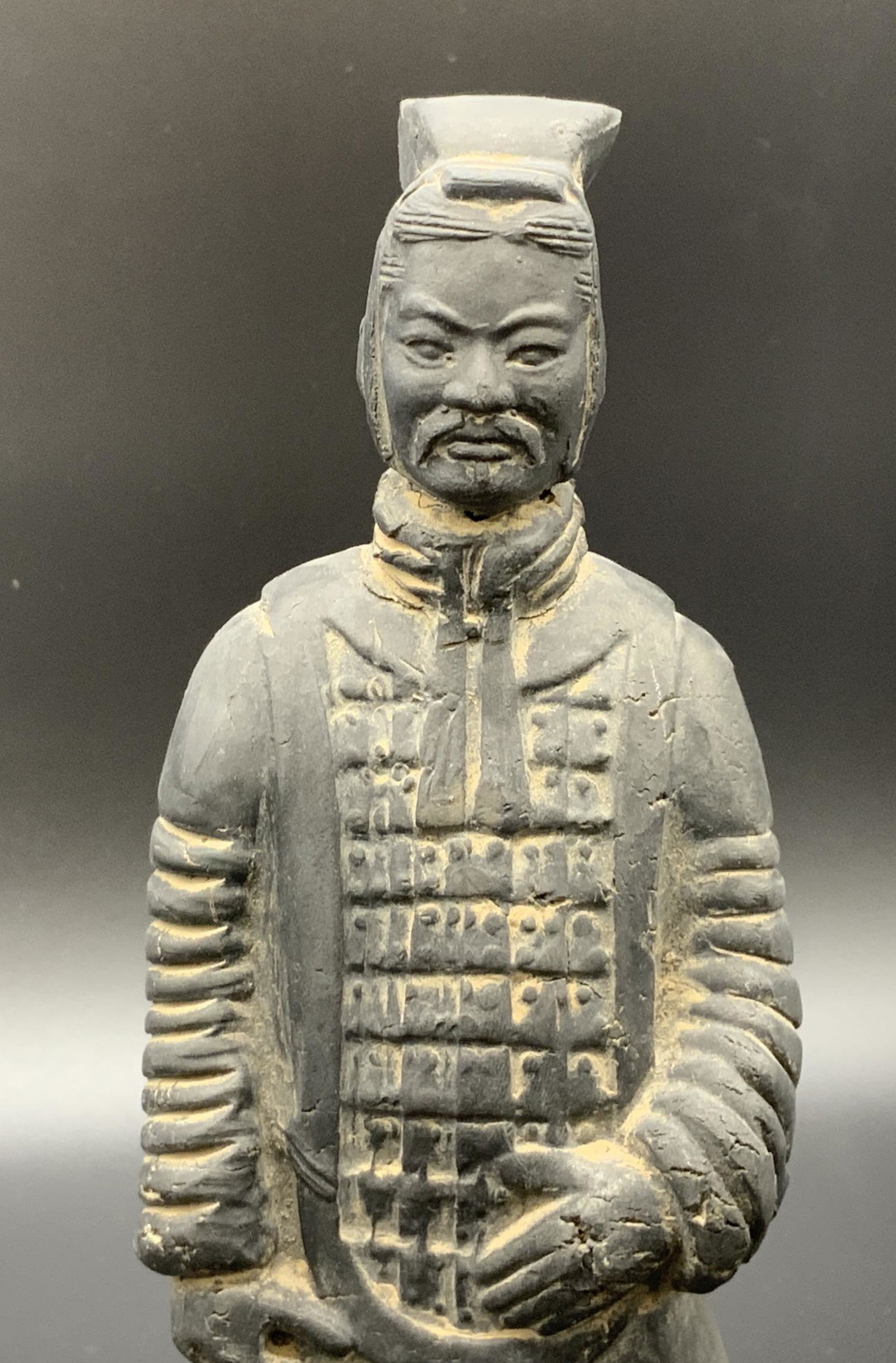 Black Painted Ceramic Chinese Soldier Figural (1 of 7)