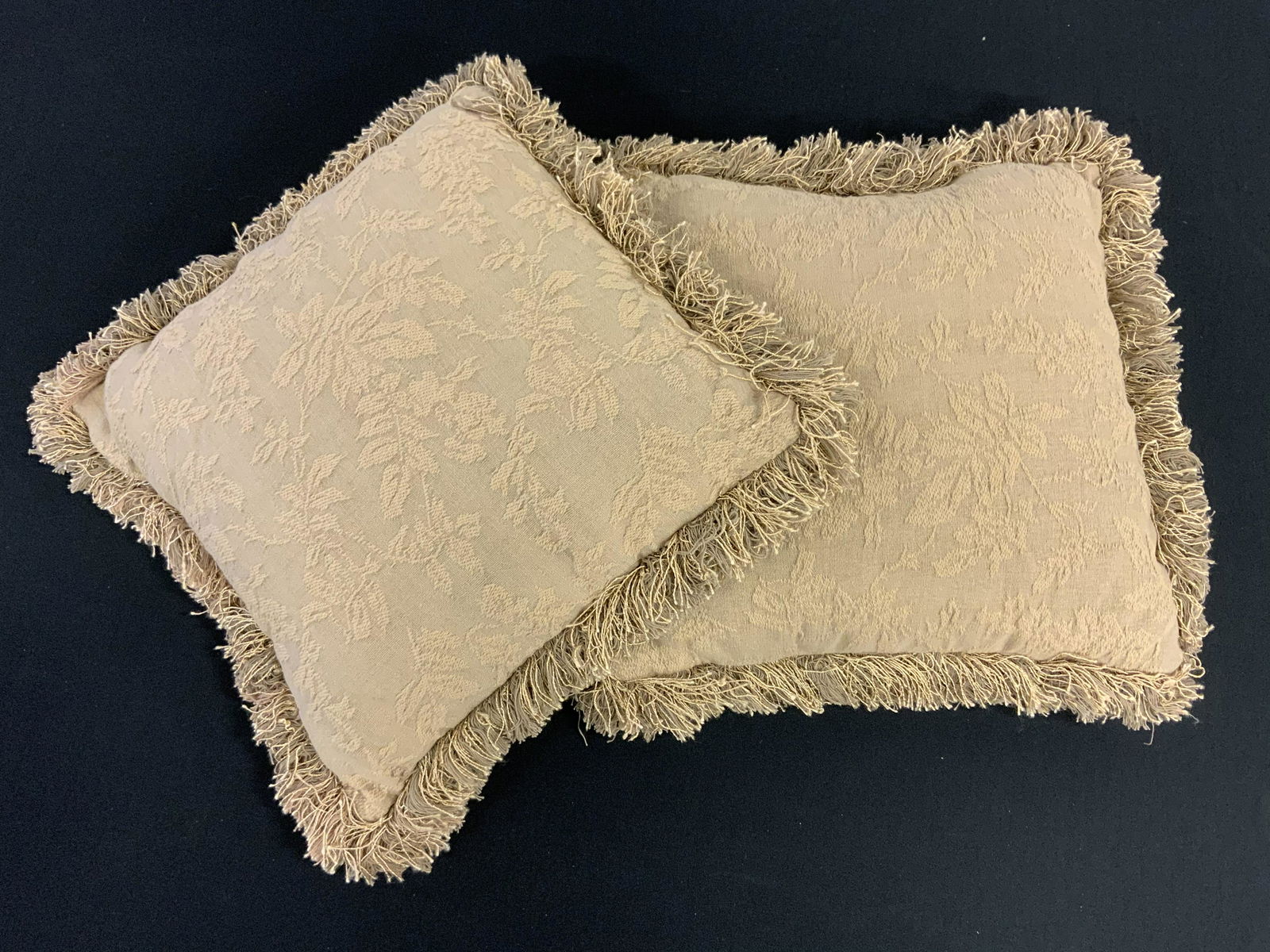 Pair Fringed leaf Design Throw Pillows (1 of 6)