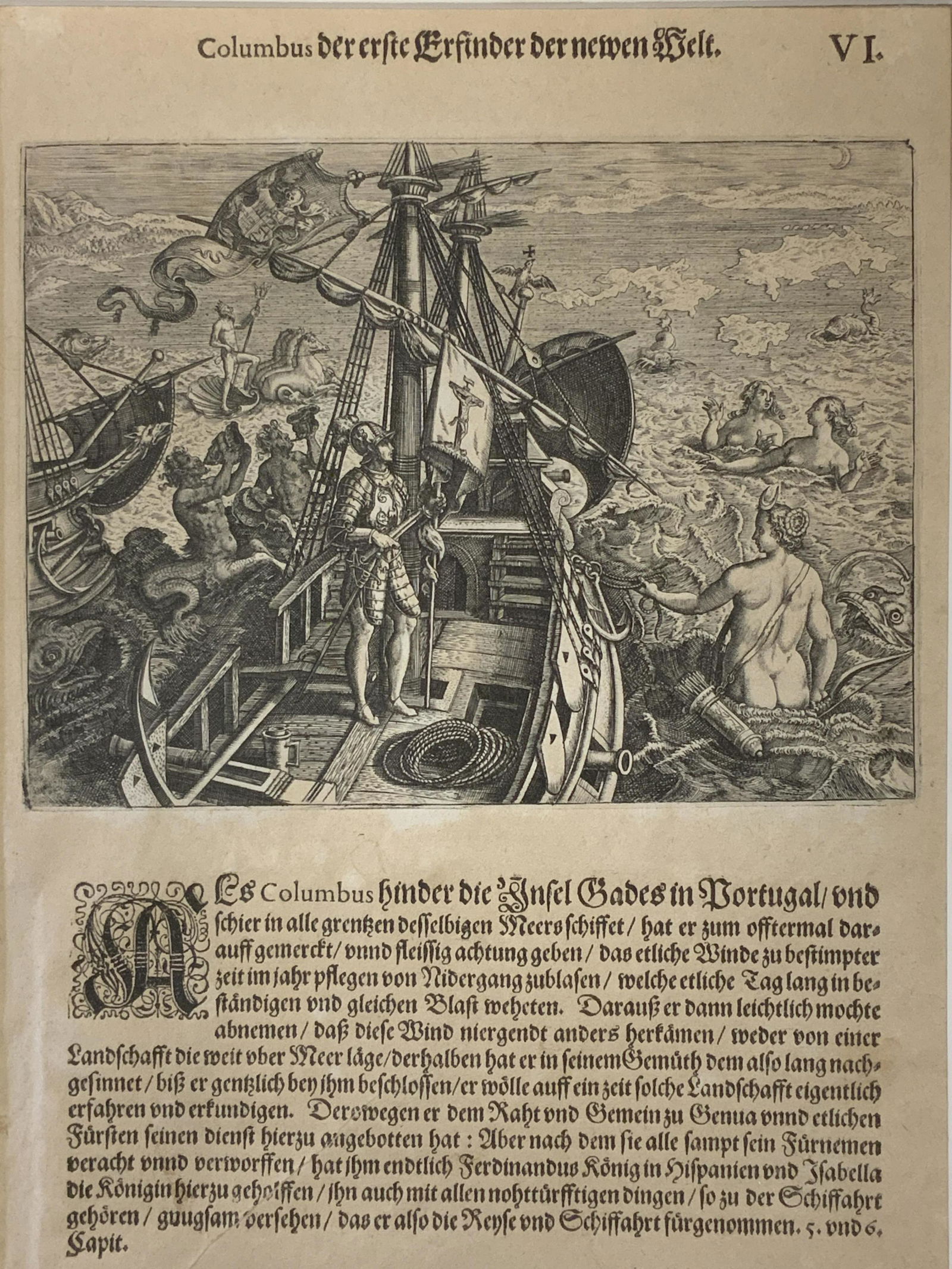 German Etching and Article on Christopher Columbus (1 of 9)