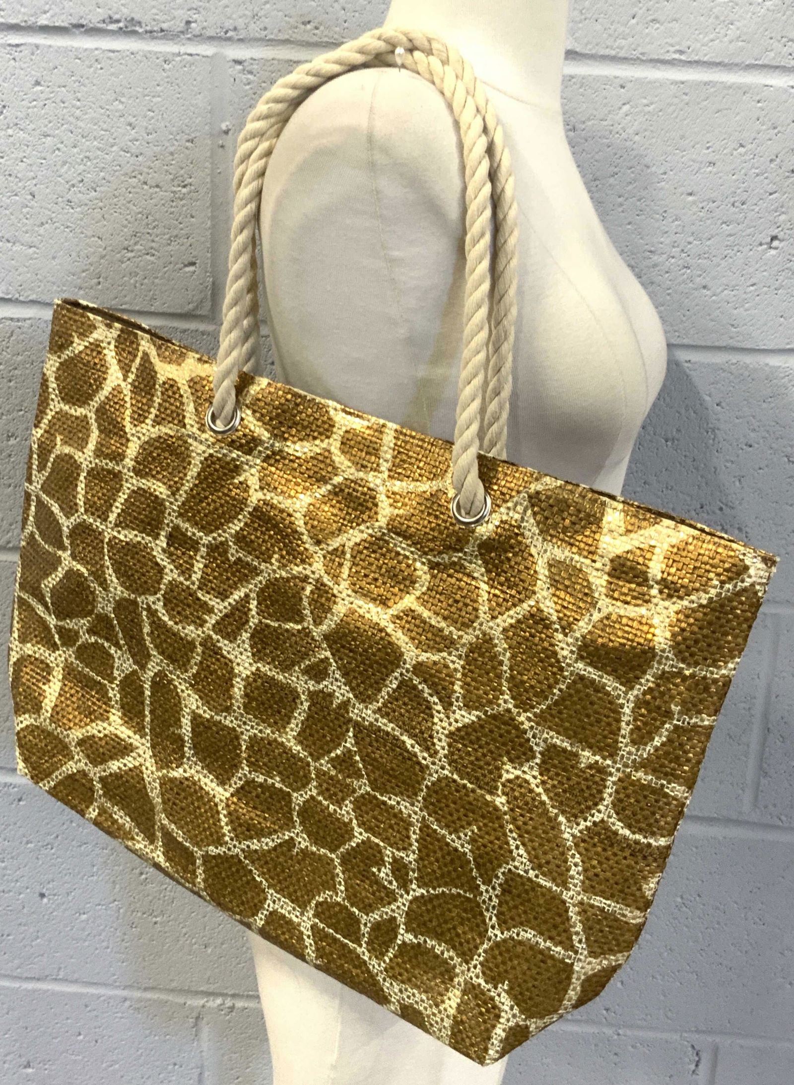 Metallic Giraffe Pattern Ladies Tote Bag (1 of 9)