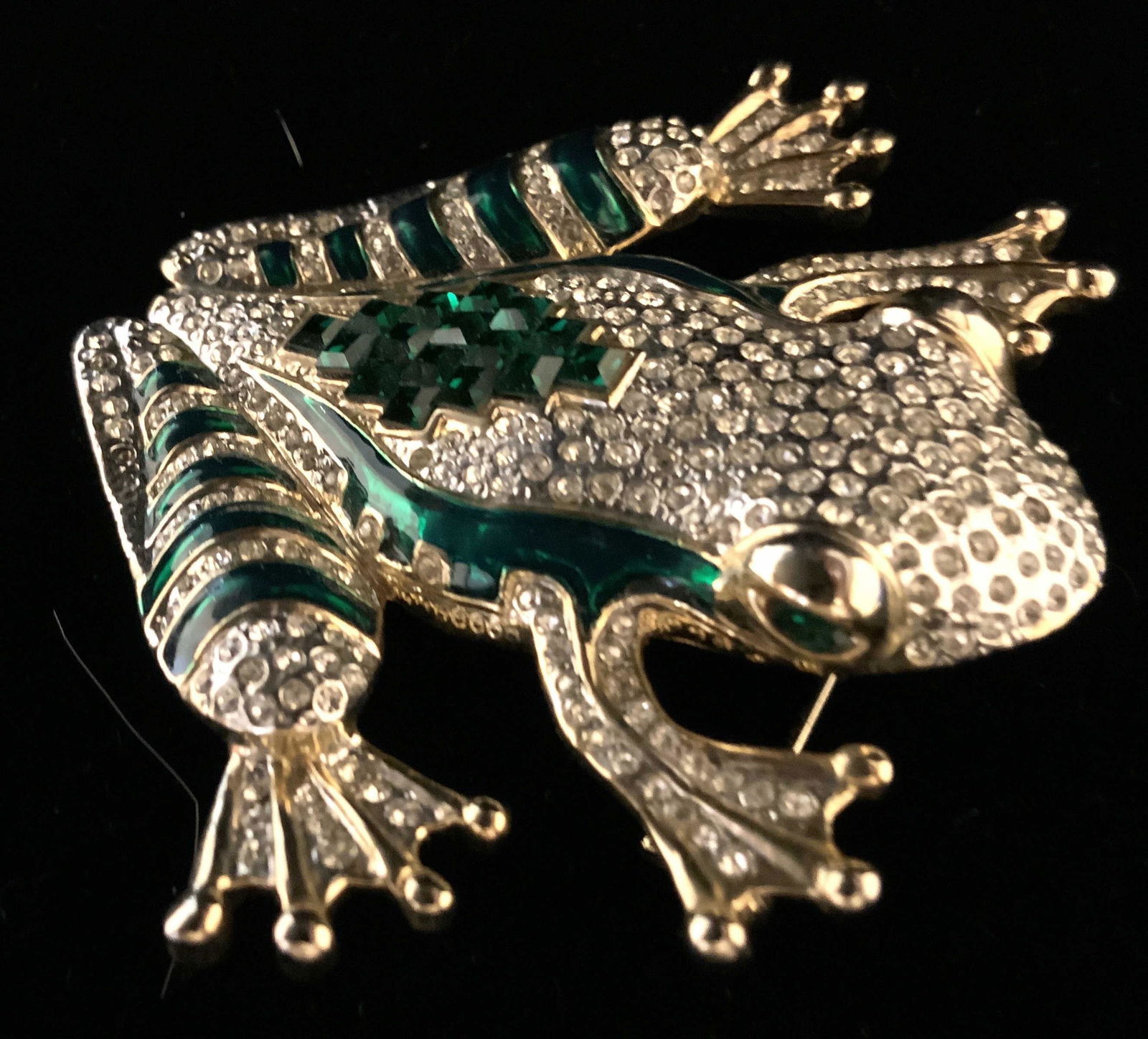 Statement Crystal Encrusted Frog Brooch (1 of 10)